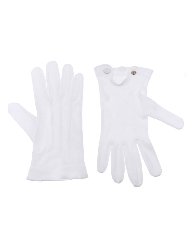 Handschuhe Baumwolle mit Knopf weiß XXL