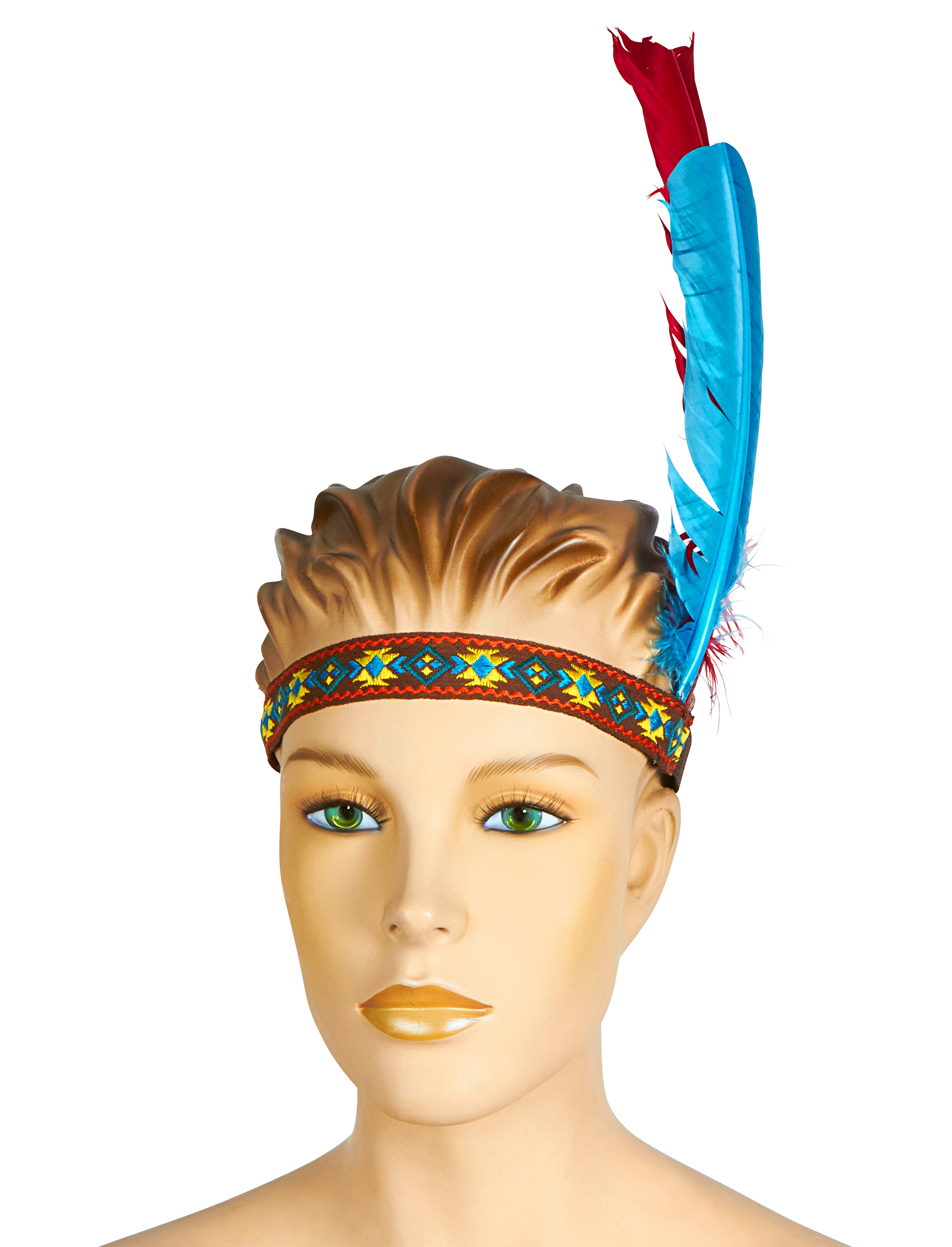 Stirnband Indianer mit Federn bunt