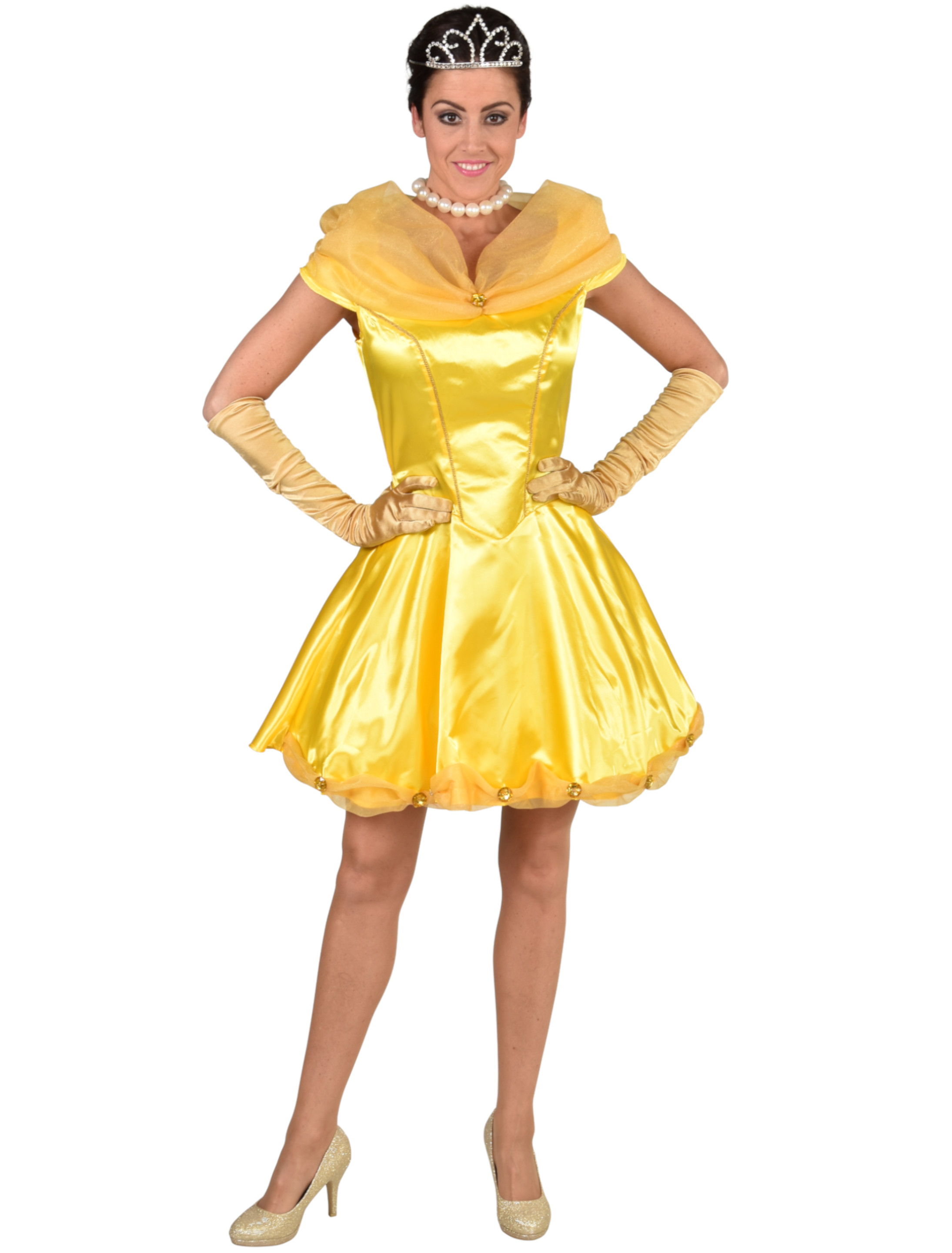 Kleid Prinzessin Damen kurz gelb 2XL
