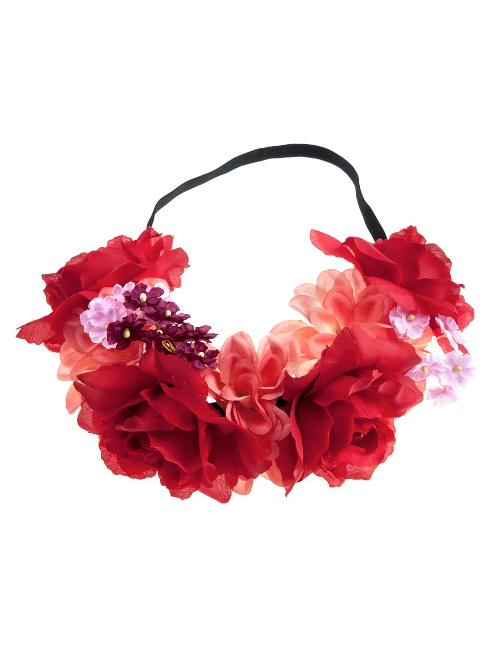 Haarband mit Blumen rot