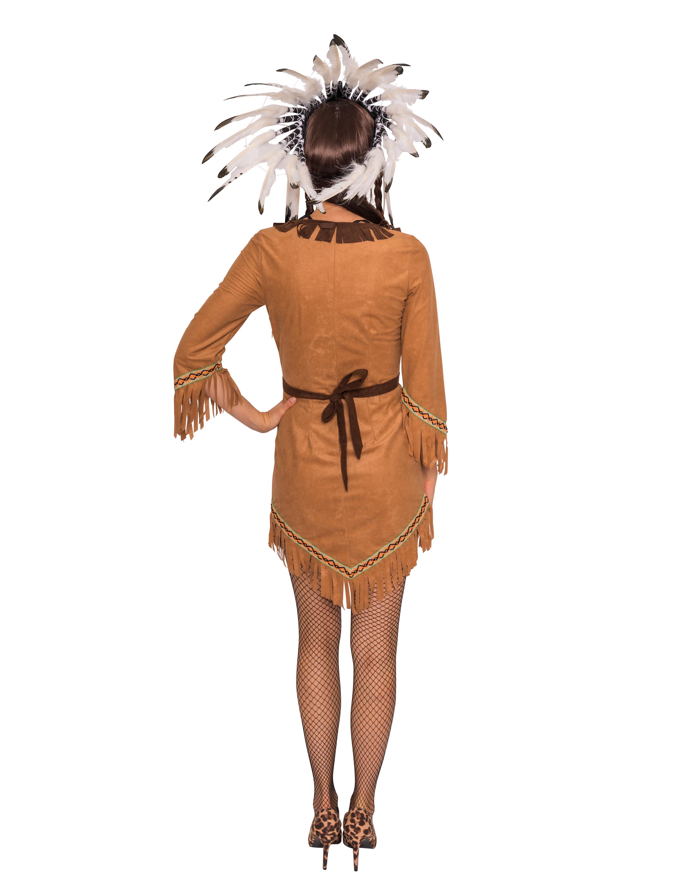 Kleid Indianerin 2-tlg. beige 46