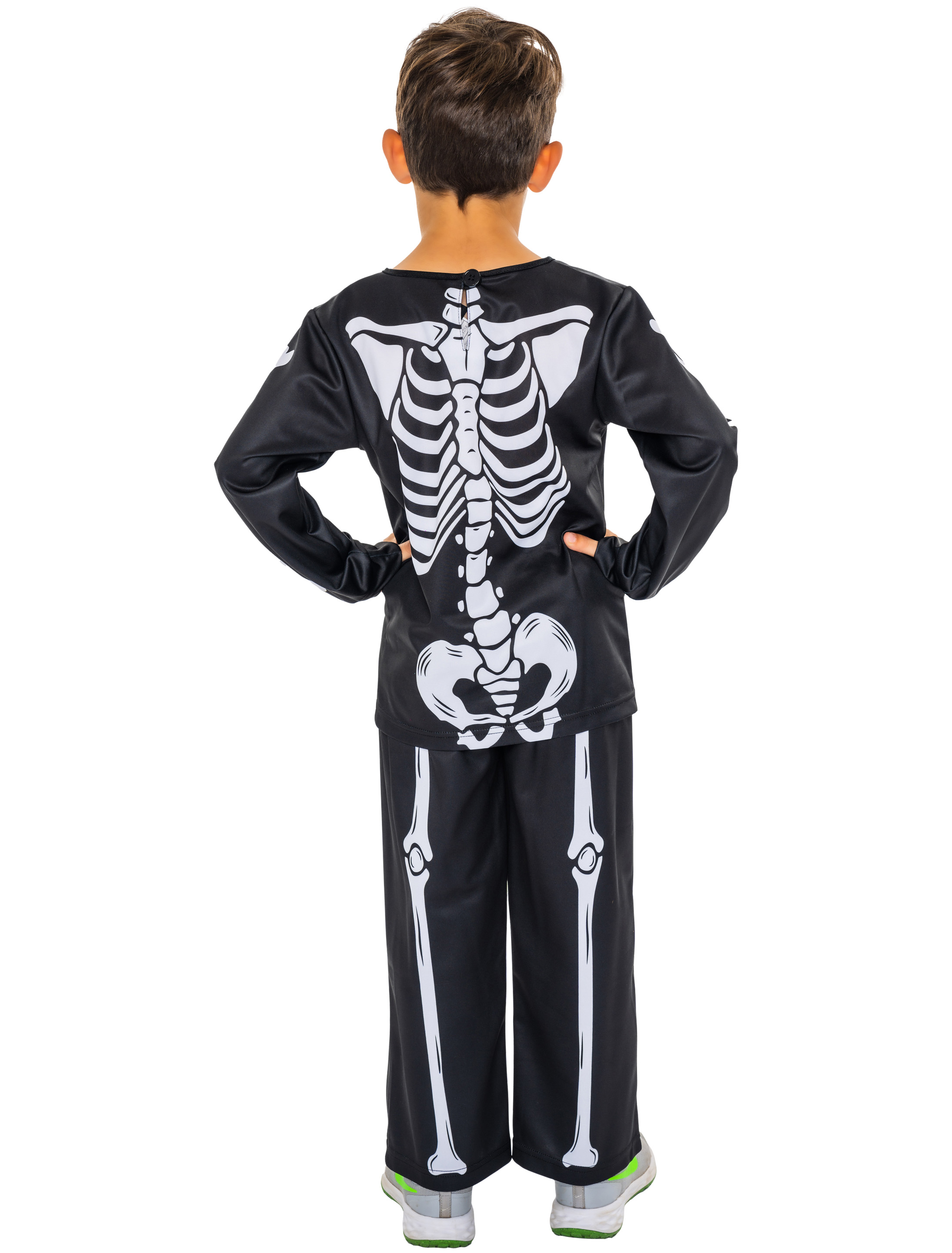 Kostüm Skelett Kinder 2-tlg. schwarz 134-140