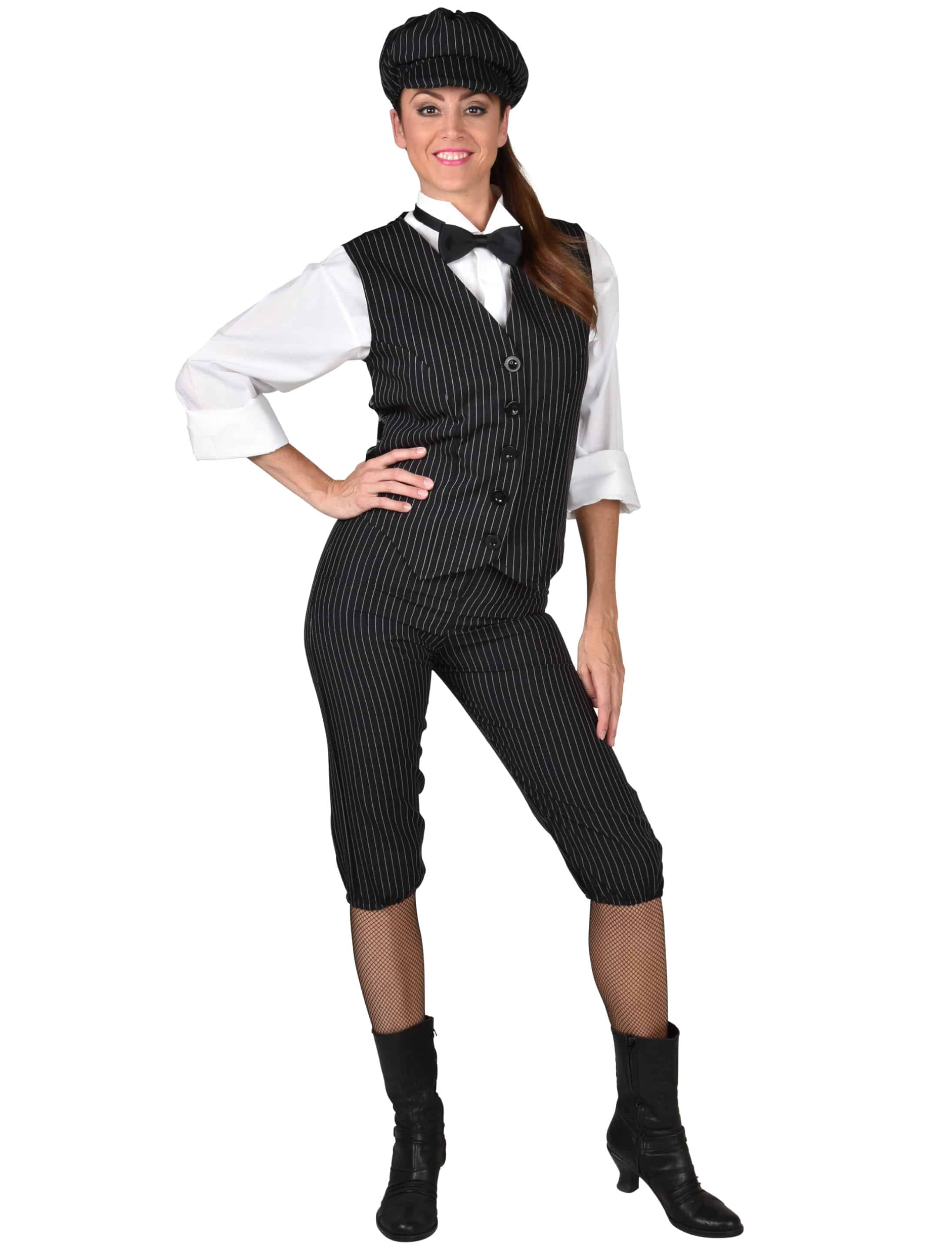 Kostüm 20er Jahre Damen 3-tlg. schwarz 3XL