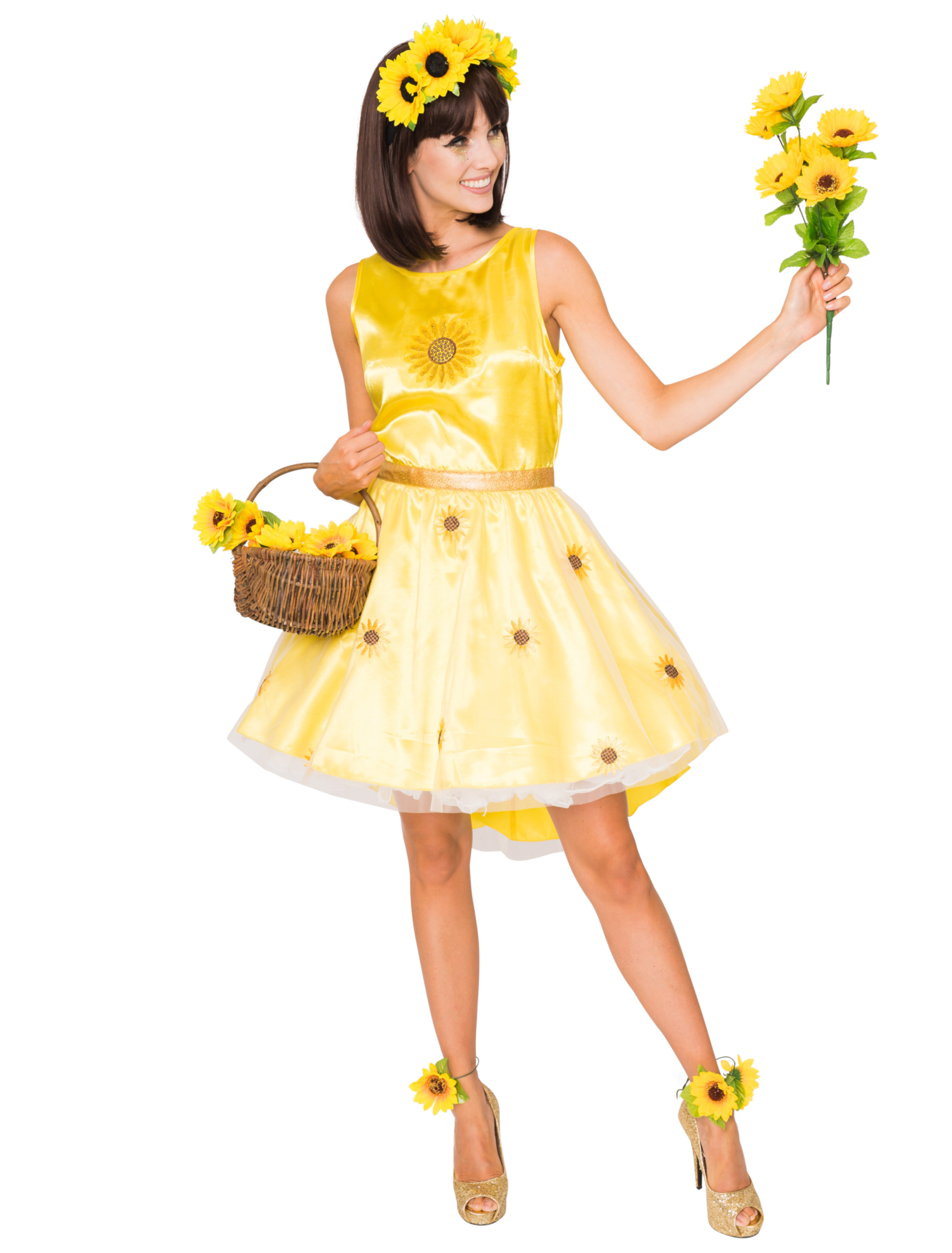 Kleid Sonnenblume Damen gelb L