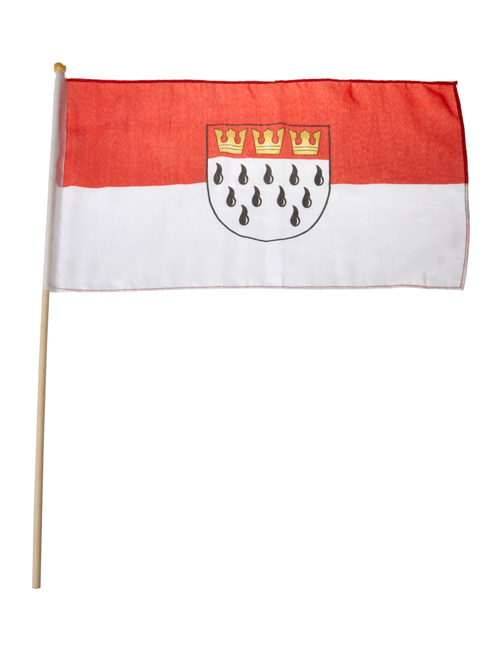 Flagge Köln Wappen am Stab 45 x 30cm
