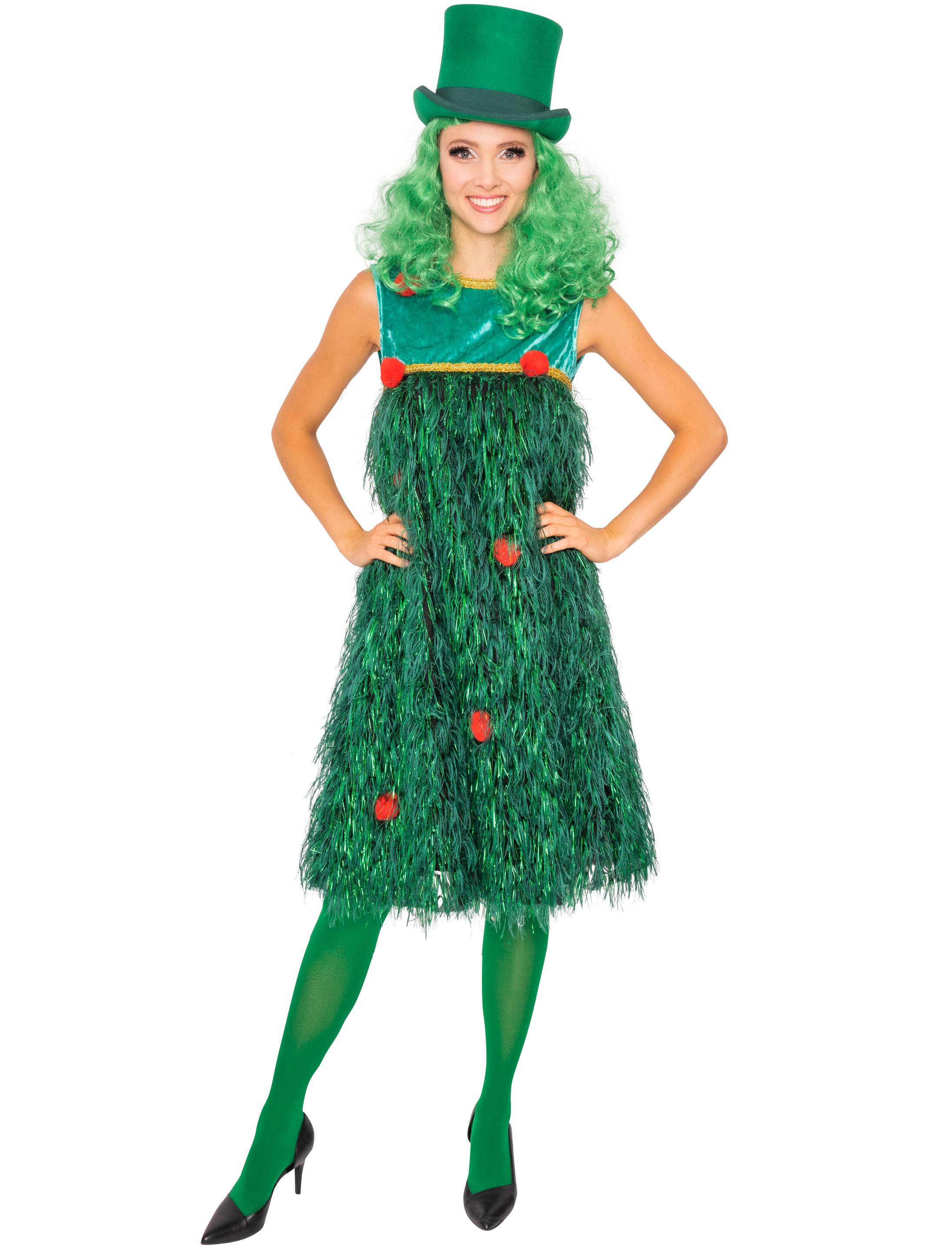 Kleid Weihnachtsbaum Damen grün L/XL