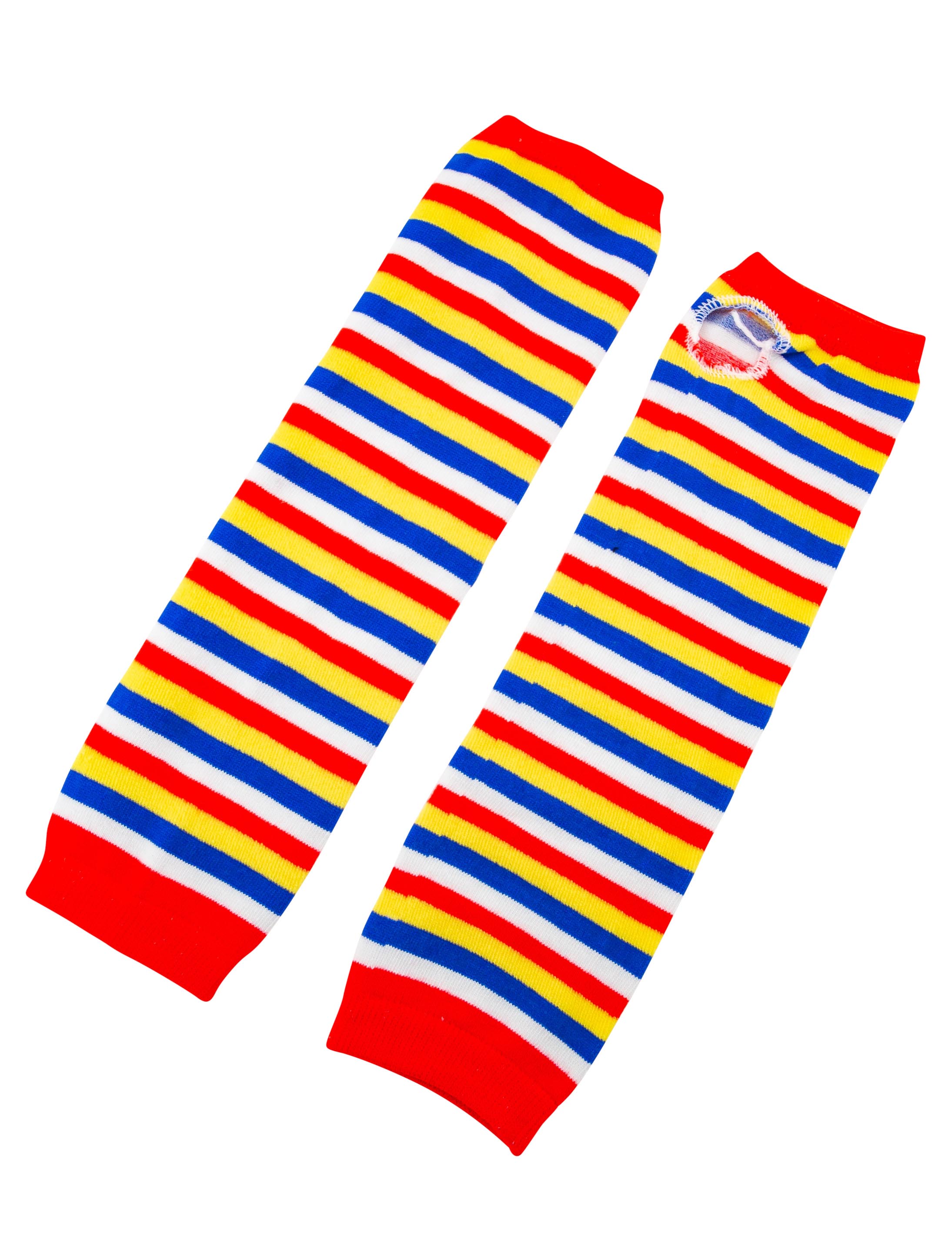 Armstulpen gestreift rot/weiß/blau/gelb