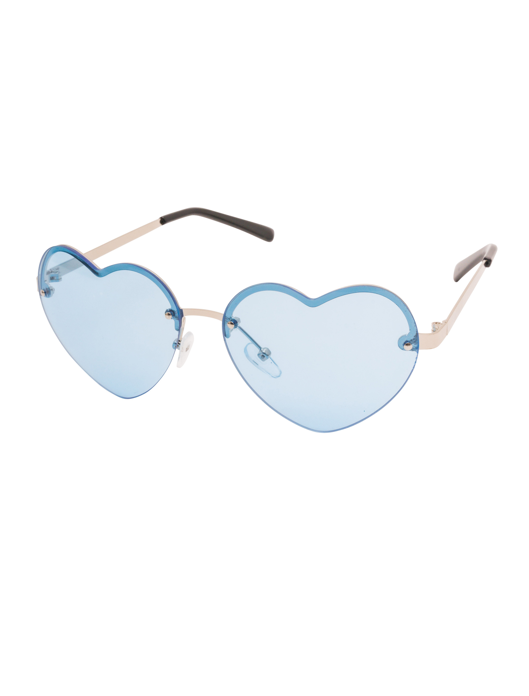 Brille Herz mit Gläsern blau