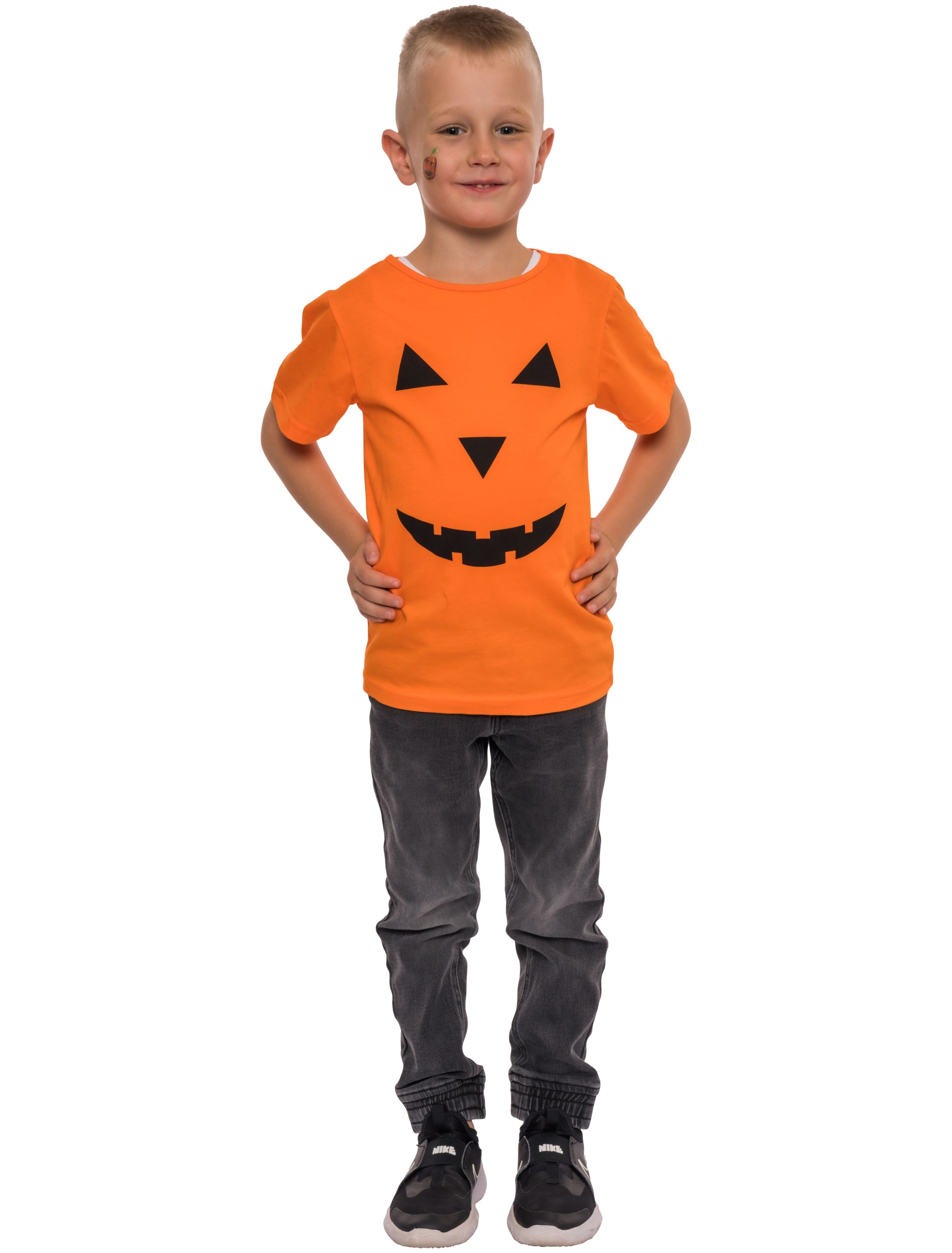 T-Shirt Halloween Kürbis orange 116-128