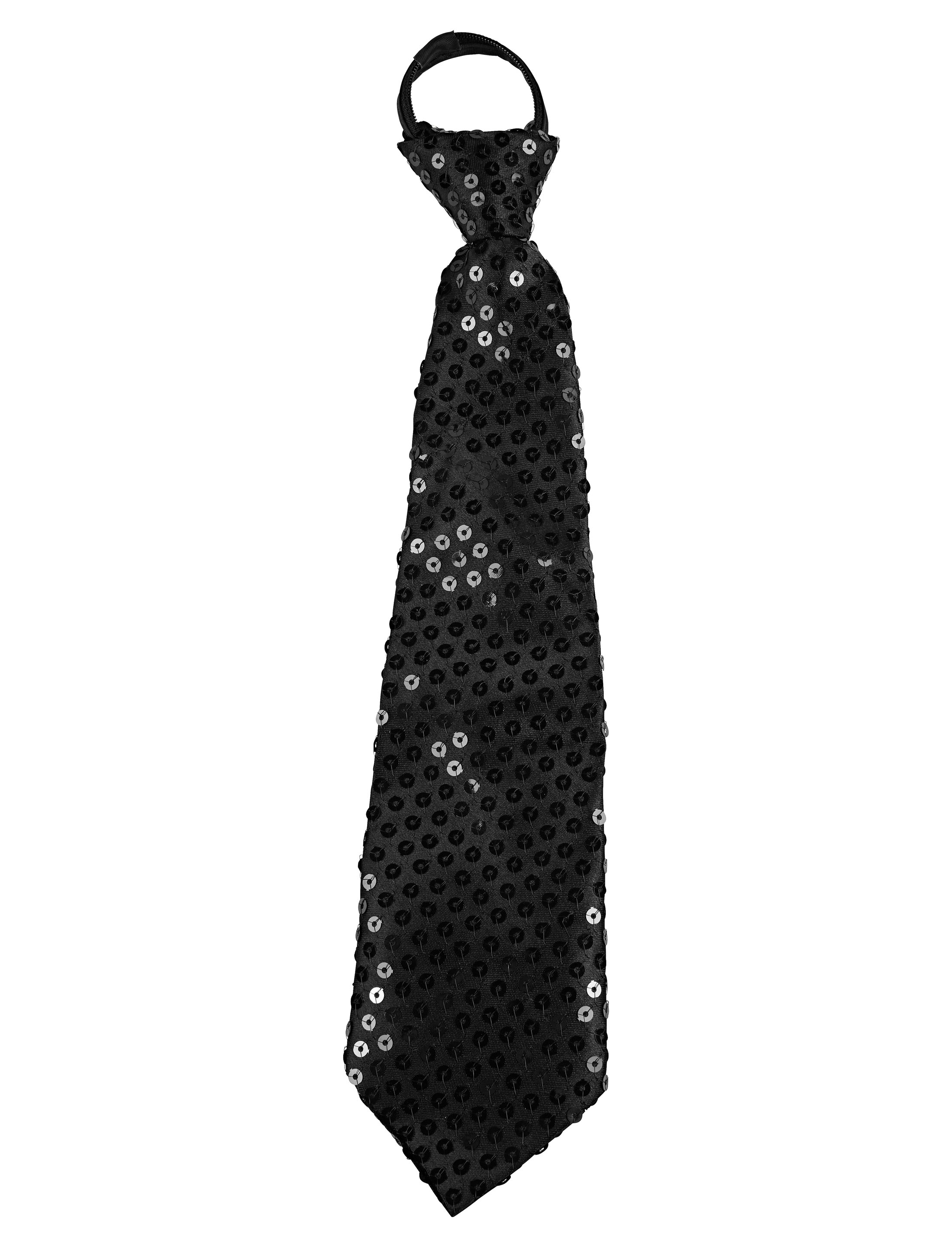 Krawatte Pailletten LED schwarz