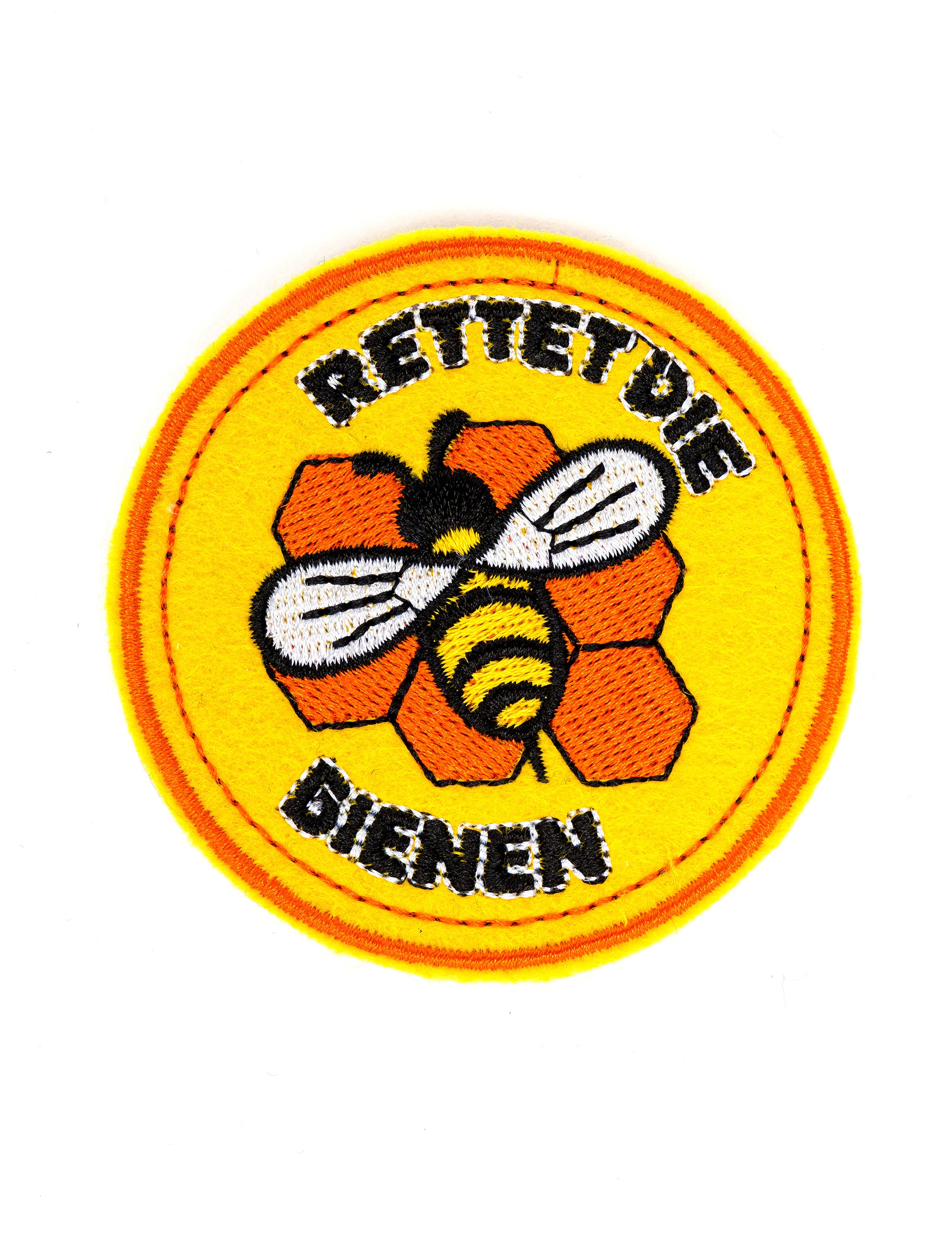 Aufnäher/Bügelbild Rettet die Bienen 70mm