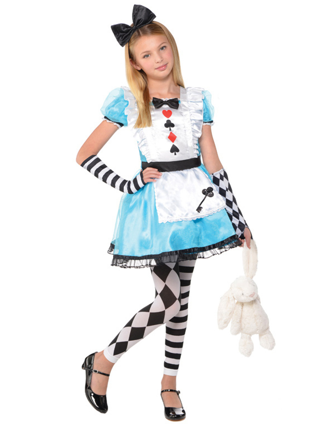 Kleid Alice blau/weiß Kinder 4-tlg.