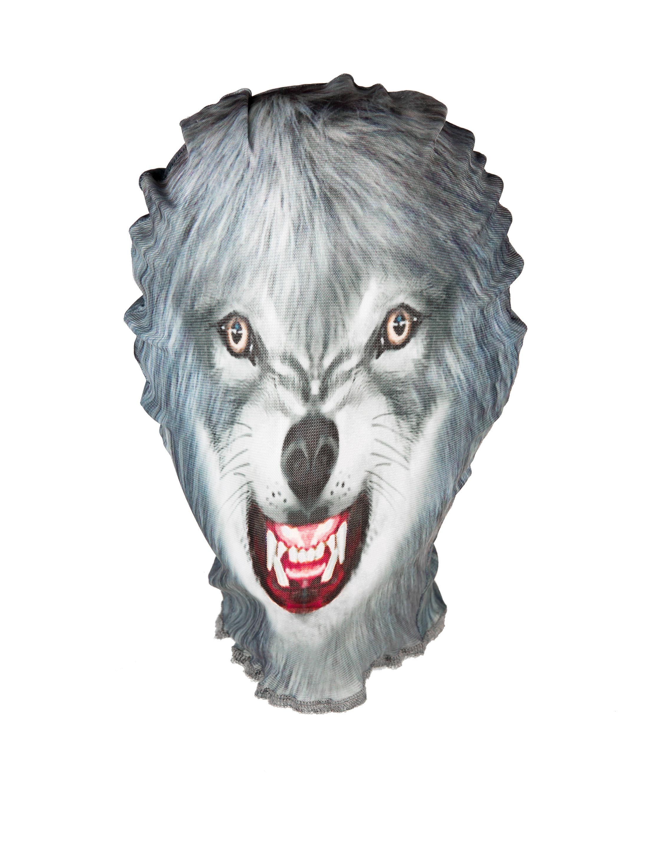 Maske Wolf bedruckt