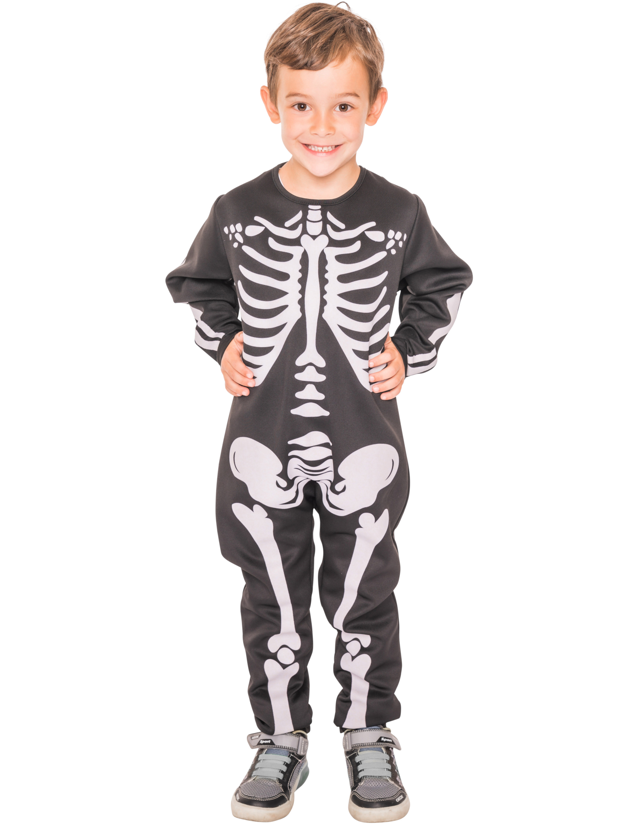 Overall Kinder mit Skelett schwarz 152