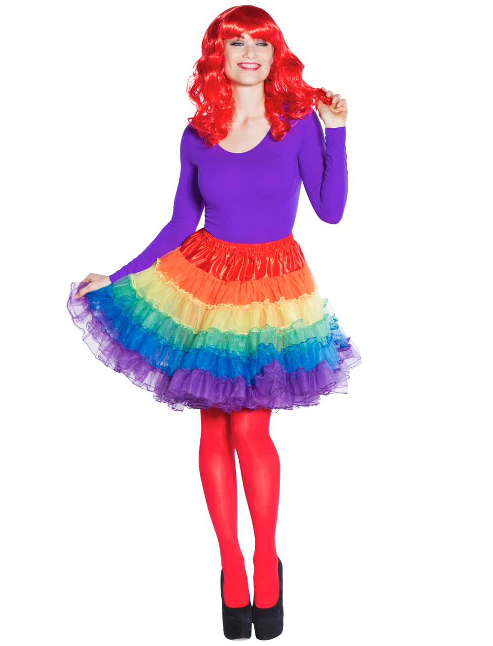 Petticoat de luxe gestreift Damen rainbow one size
