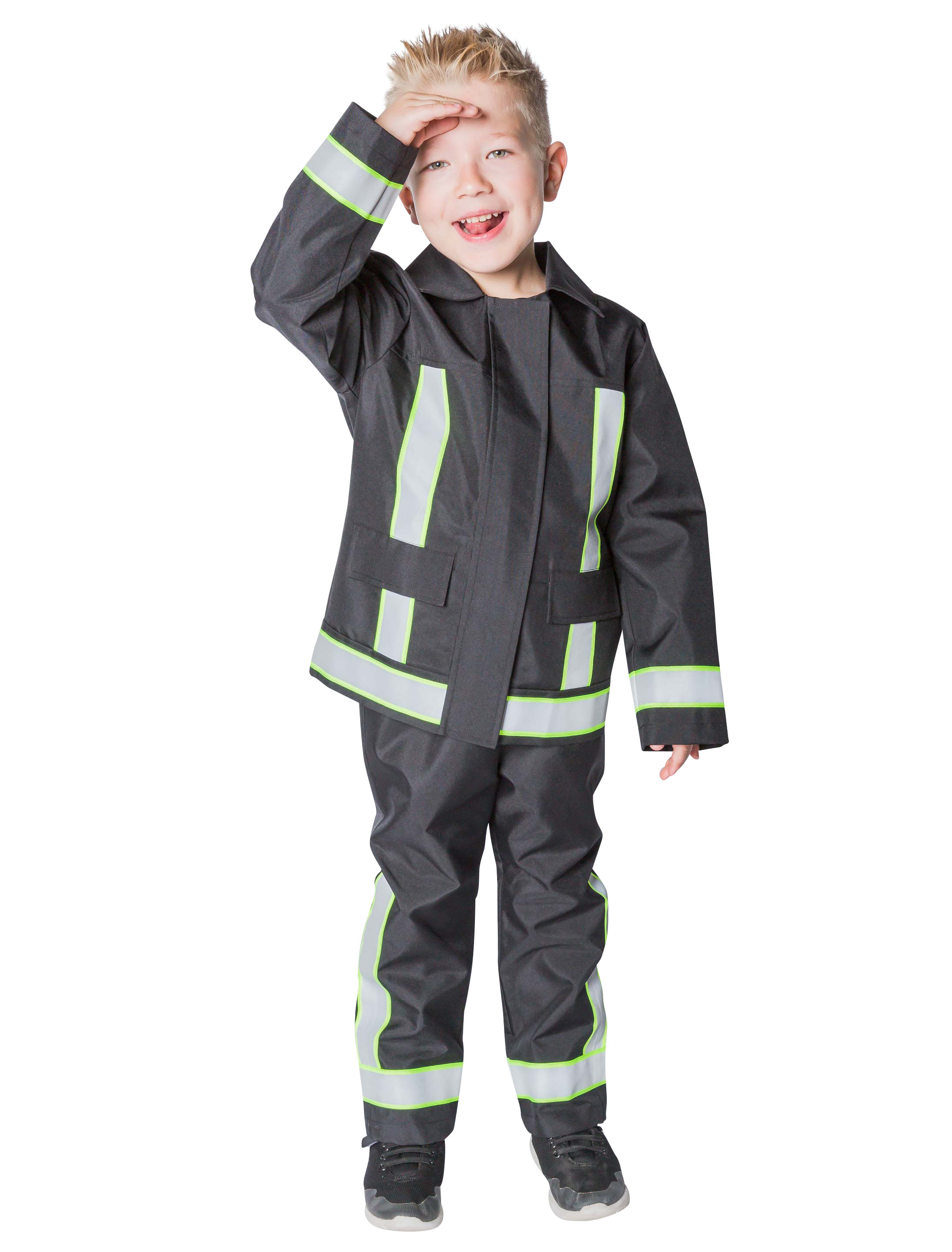 Feuerwehrmann Kinder 2-tlg. schwarz 116