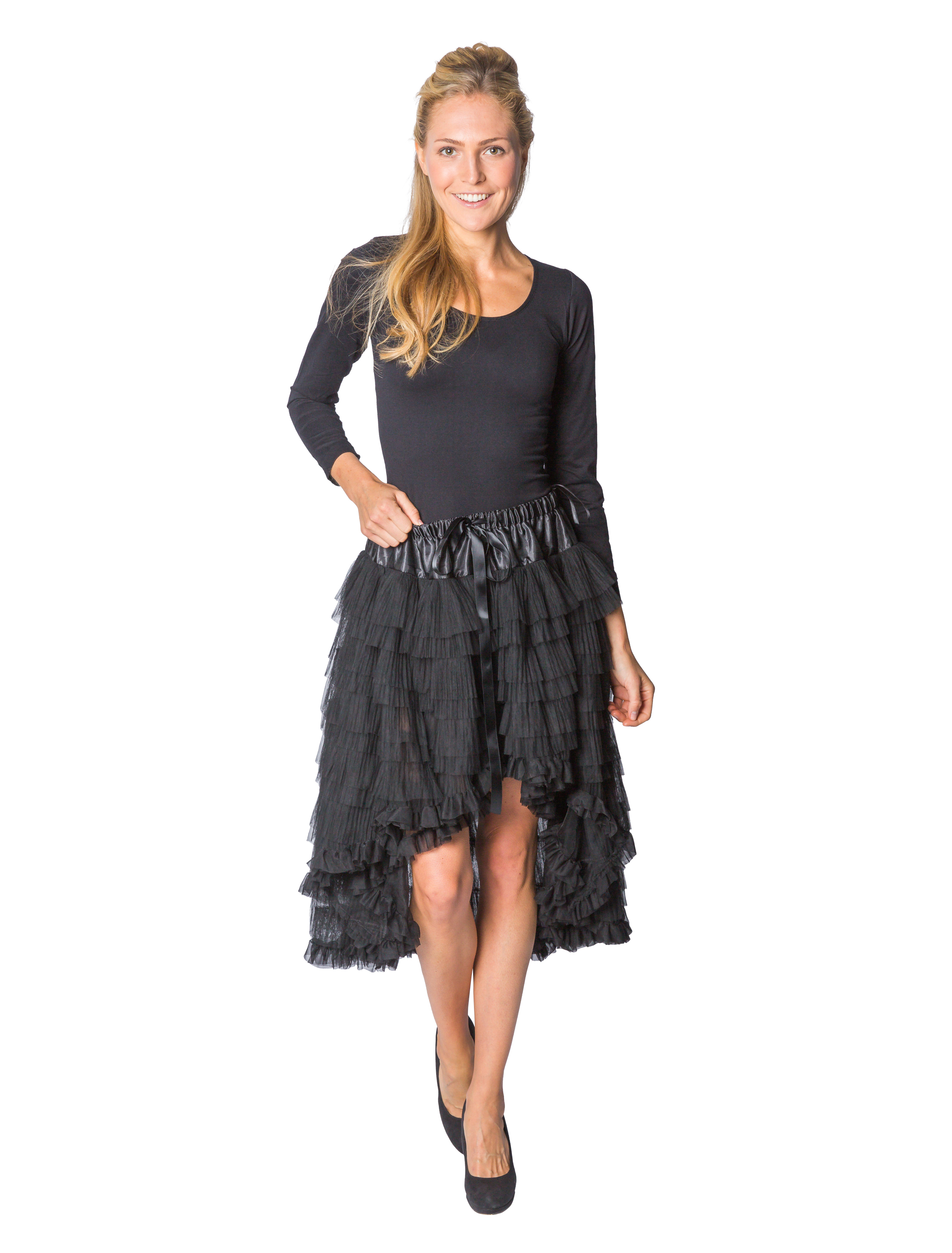 Petticoat de luxe mit Falten schwarz