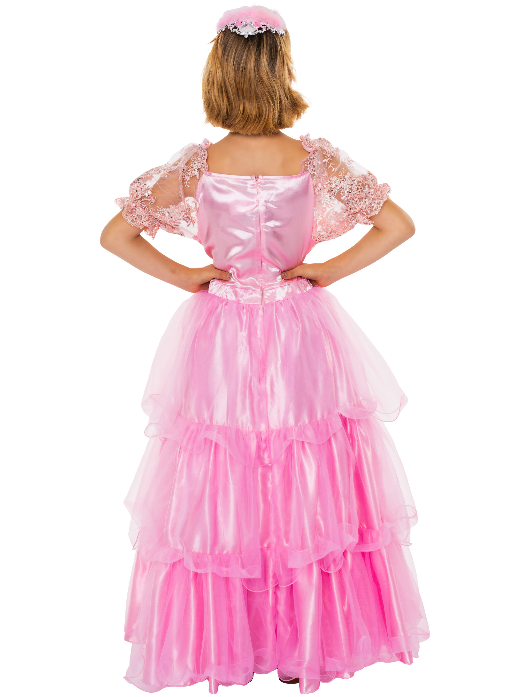 Kleid mit Rosen Prinzessin Kinder pink 164