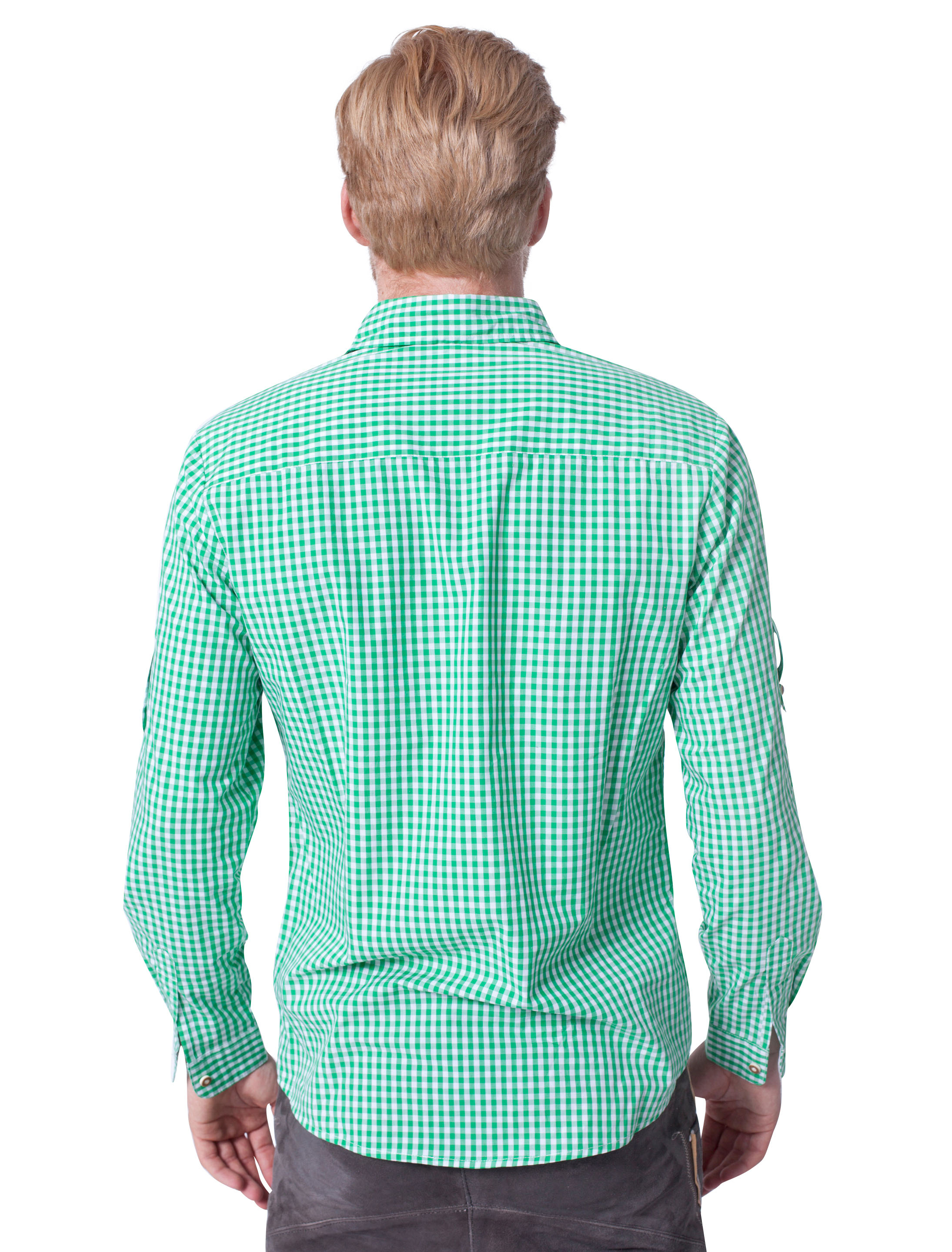 Trachtenhemd Herren grün/weiß 5XL