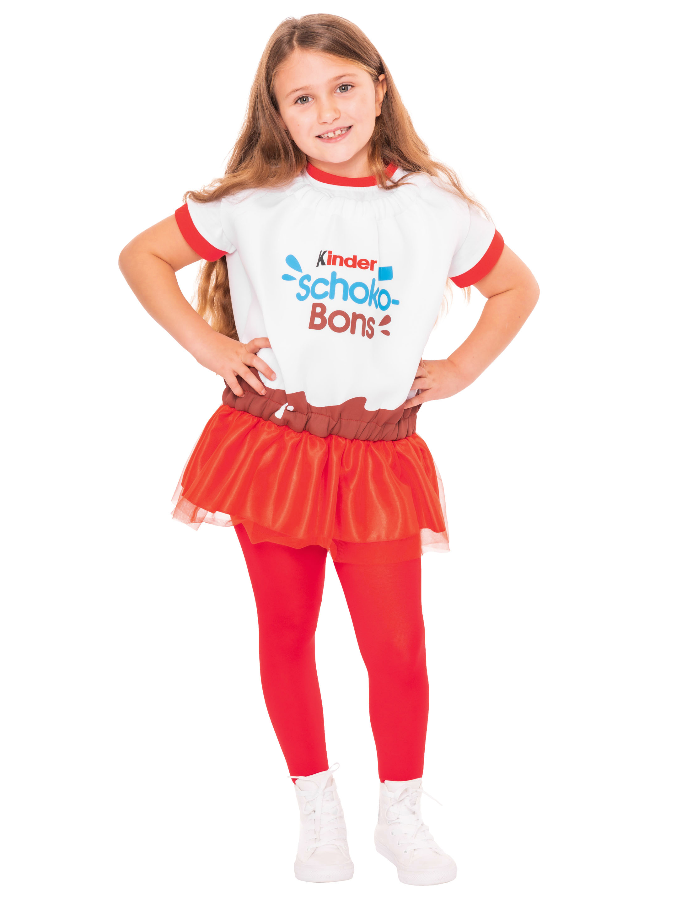 Kostüm kinder Schoko-Bons Kinder rot/weiß 140-152