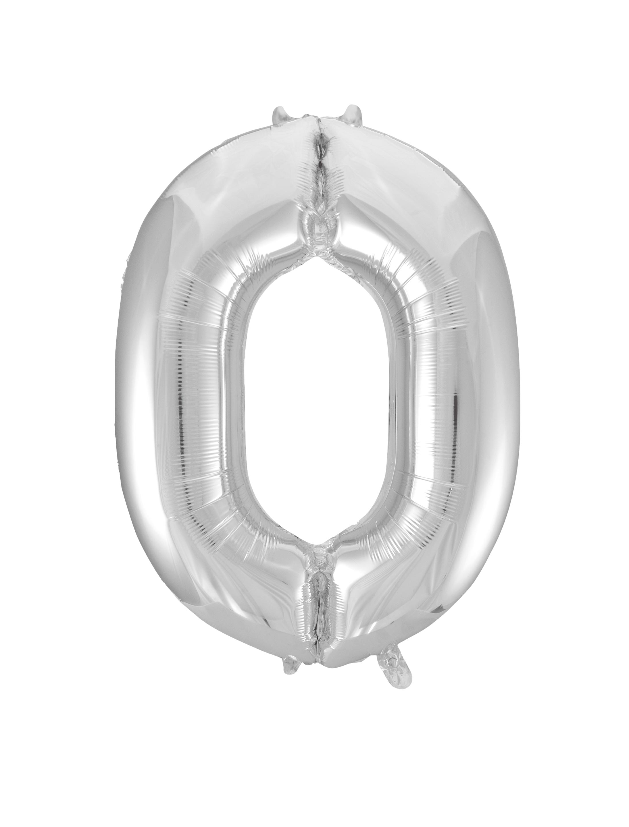 Folienballon Zahl 0 L silber
