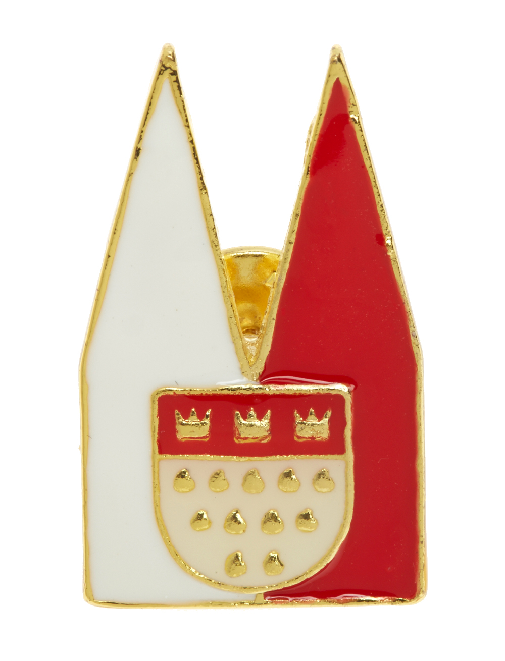 Pin Dom rot/weiß mit Kölner Wappen