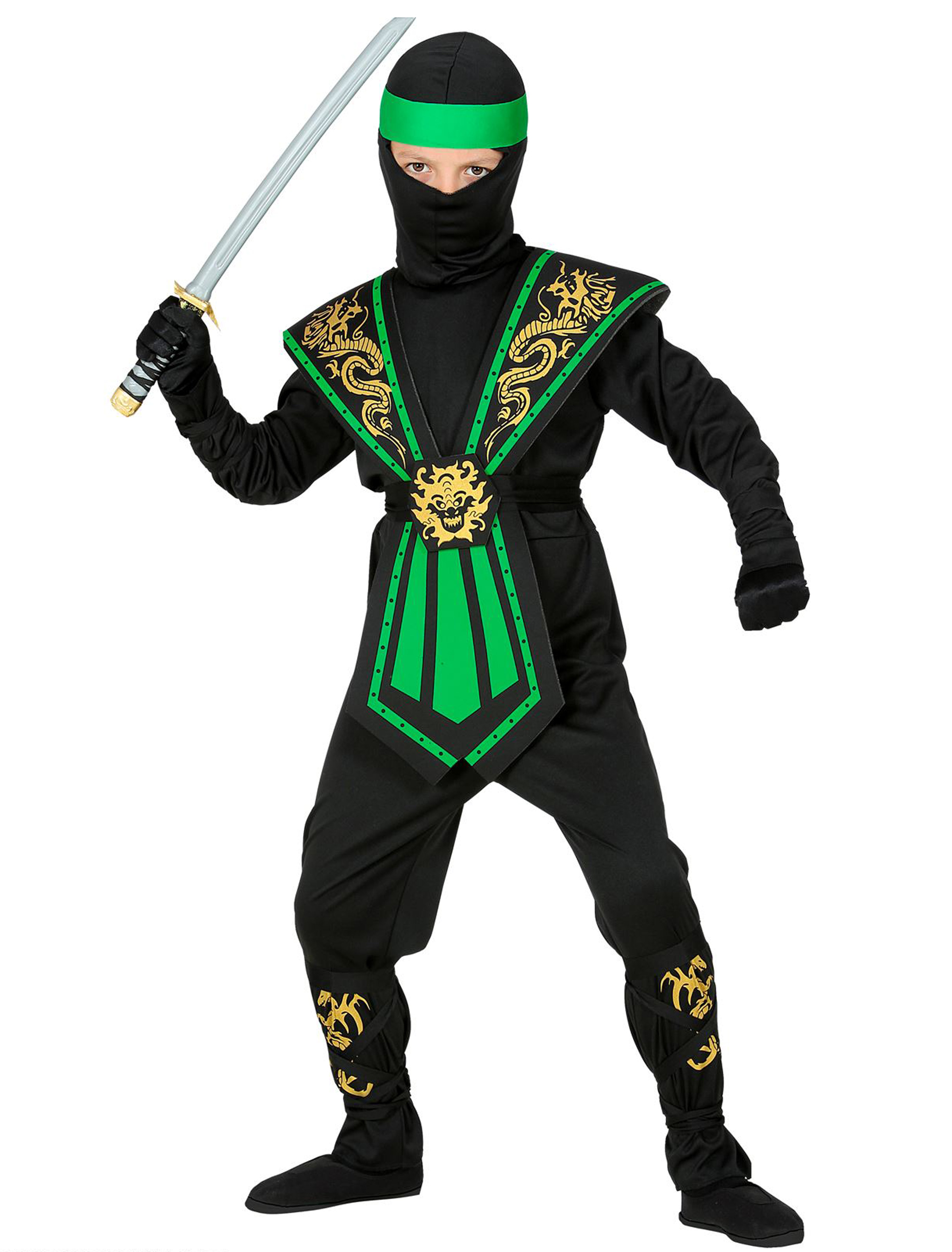 Ninja Kinder schwarz/grün 128