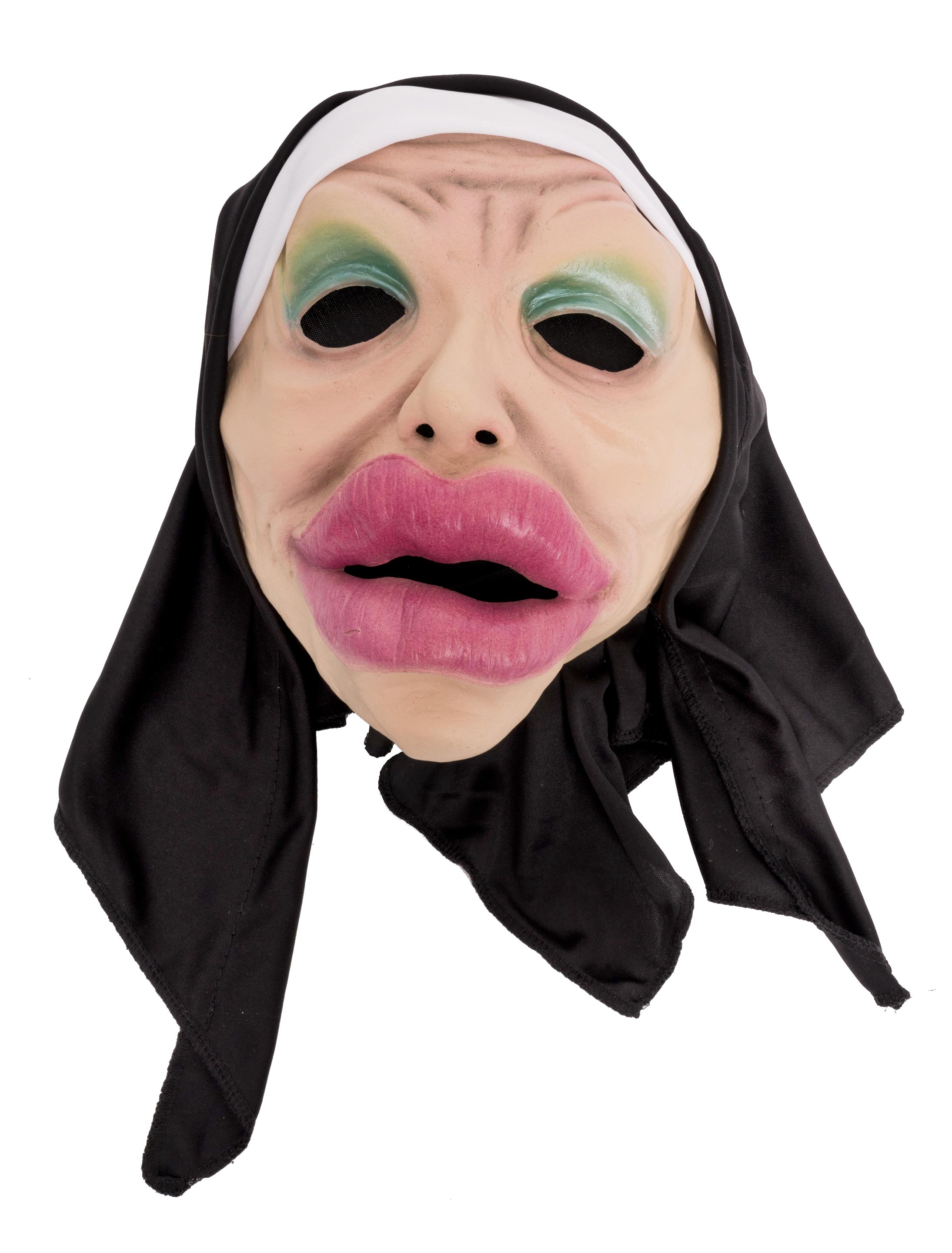 Latexmaske Nonne mit Mund