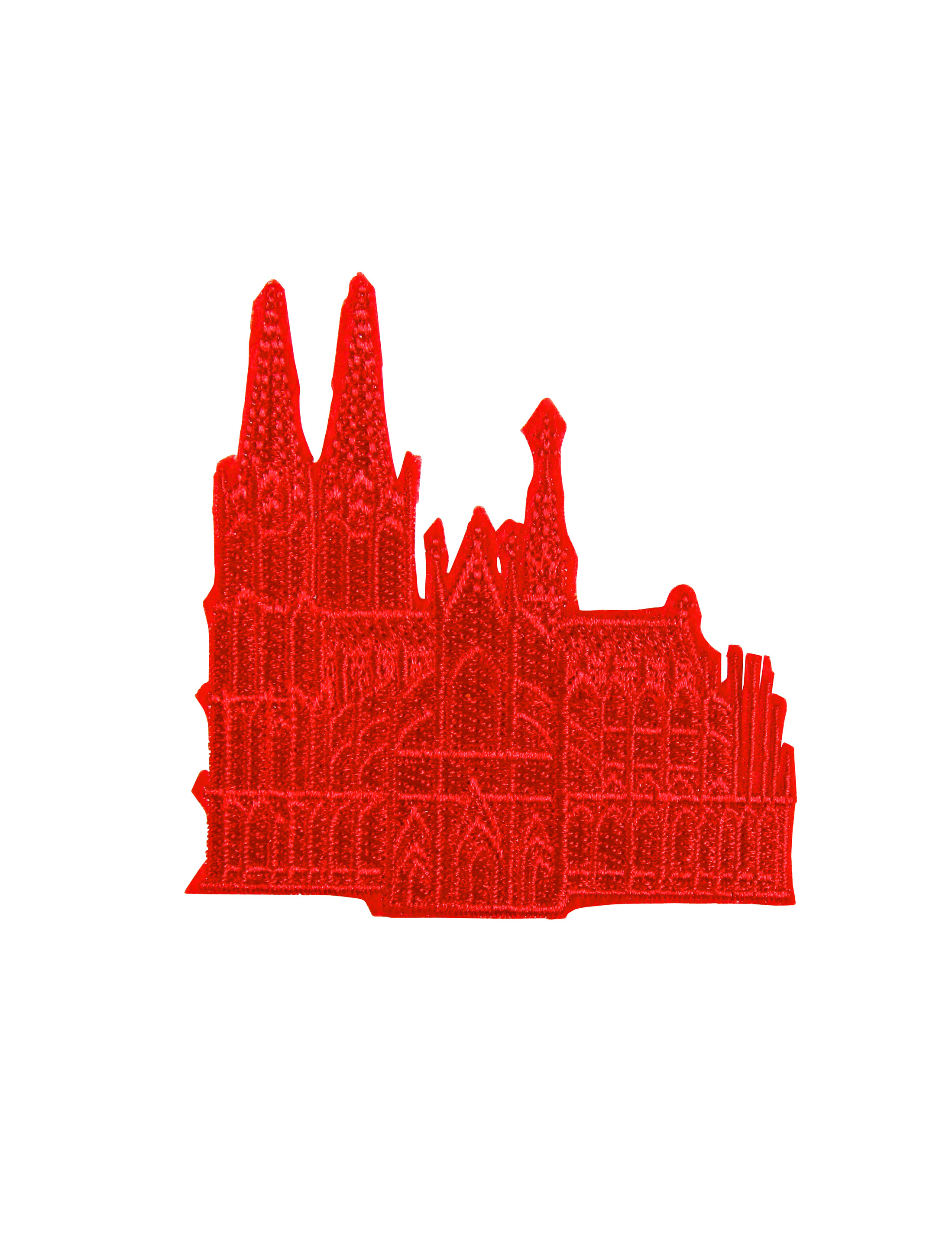 Aufnäher/Bügelbild Kölner Dom 8cm rot