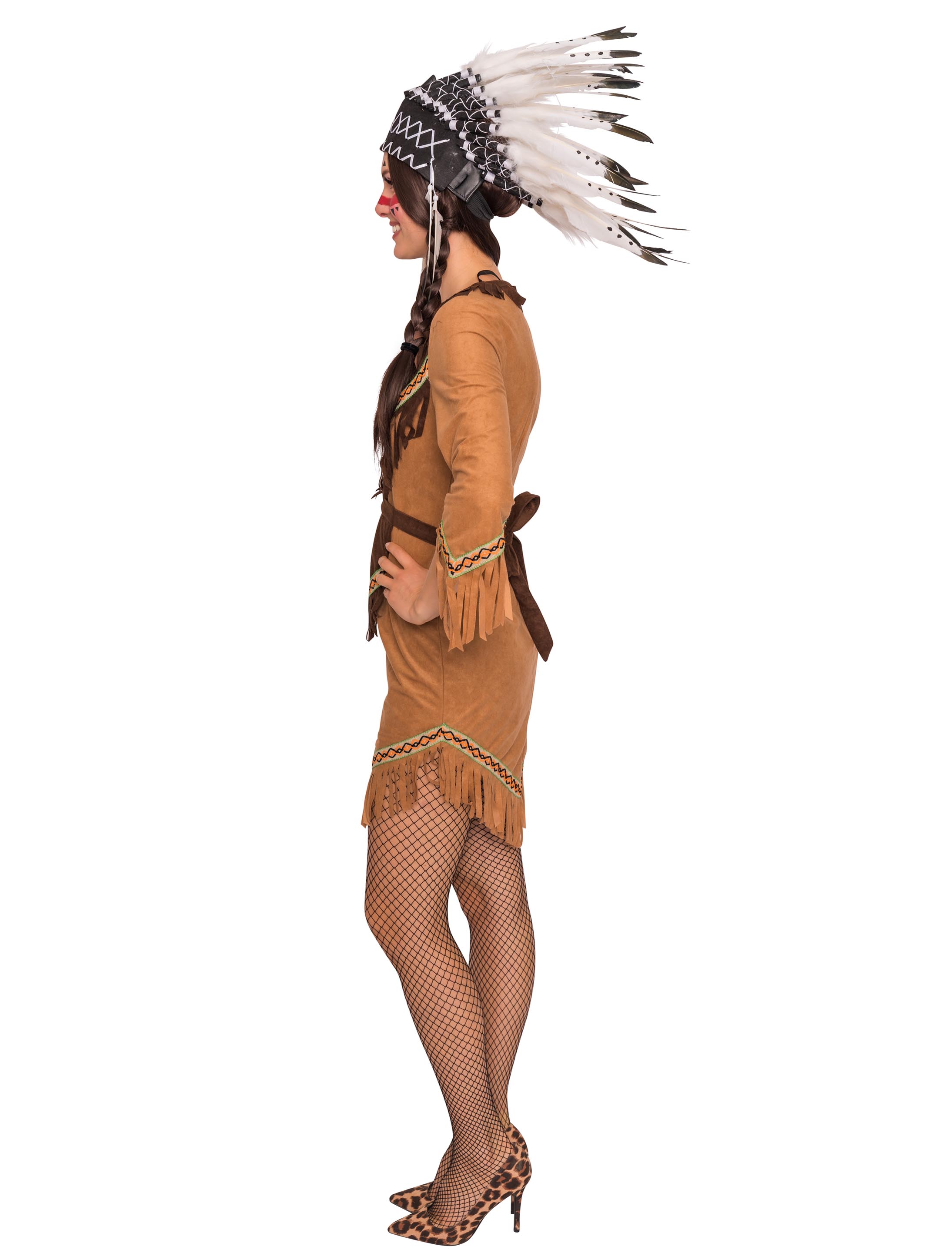 Kleid Indianerin 2-tlg. beige 42