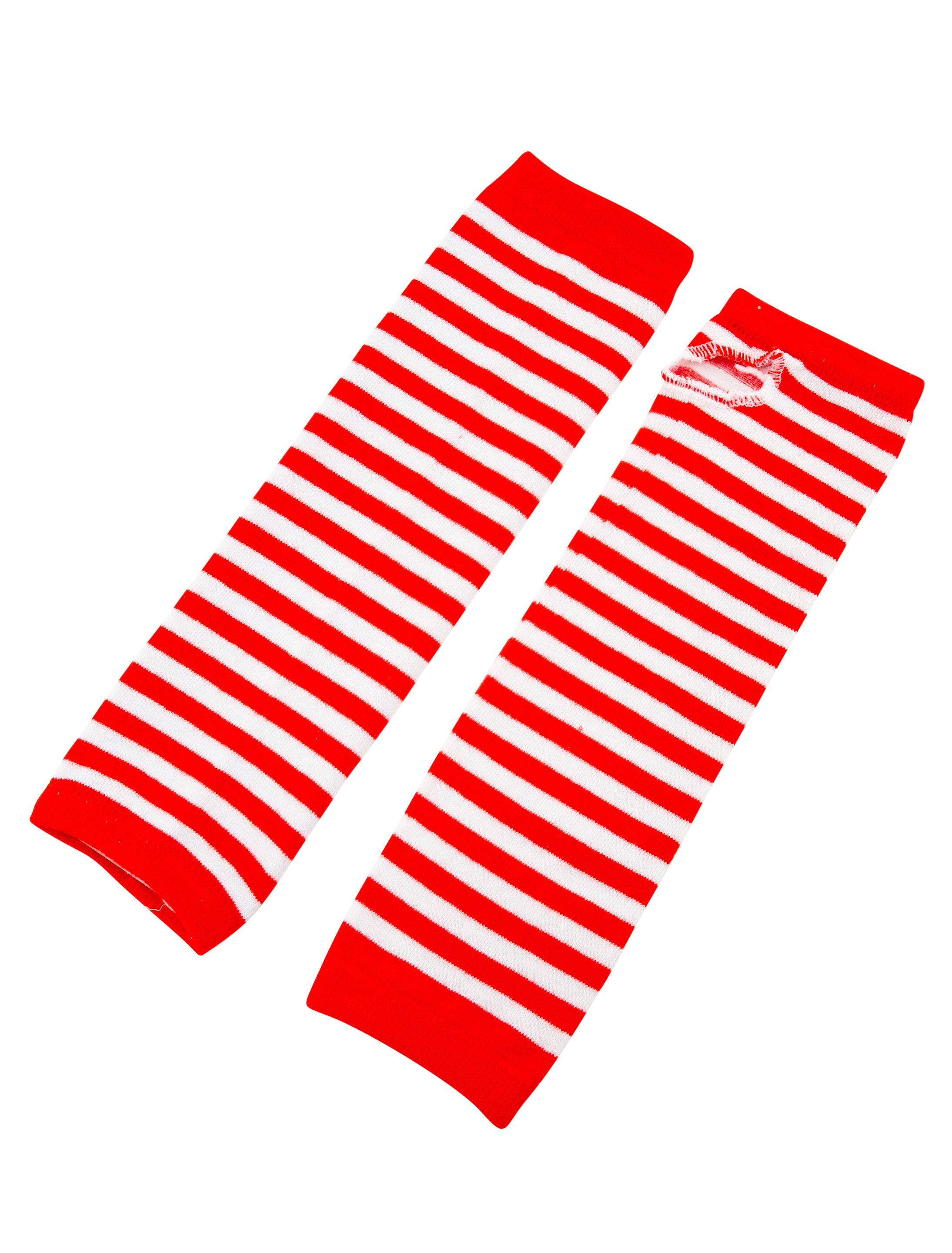 Armstulpen gestreift rot/weiß