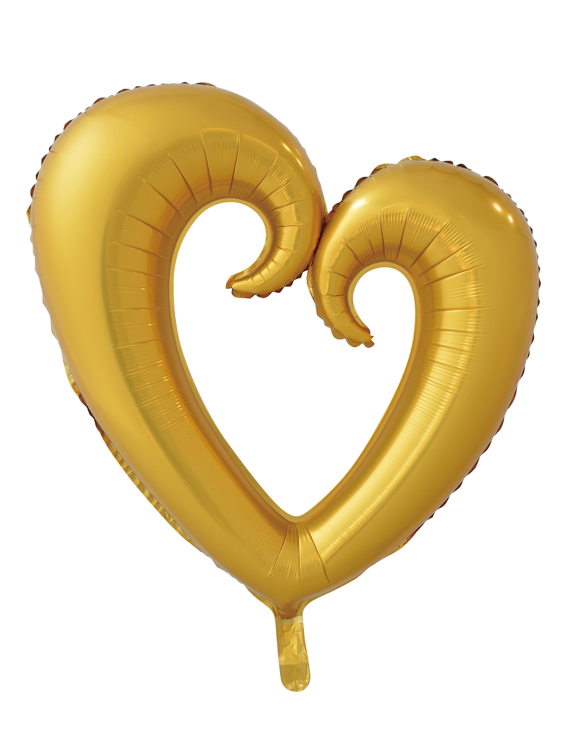 Folienballon Herz geschwungen gold L