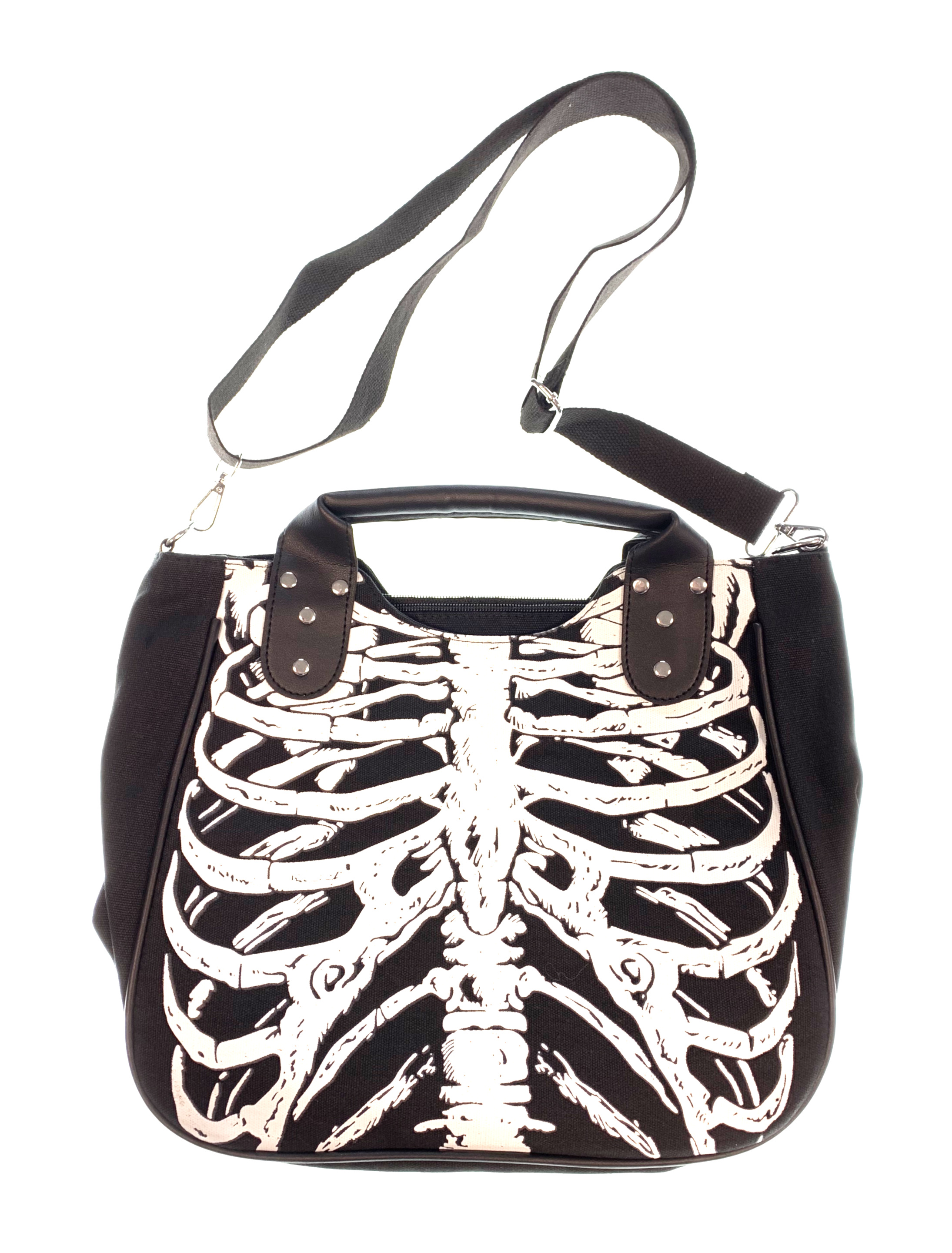 Tasche Skelett schwarz/weiß