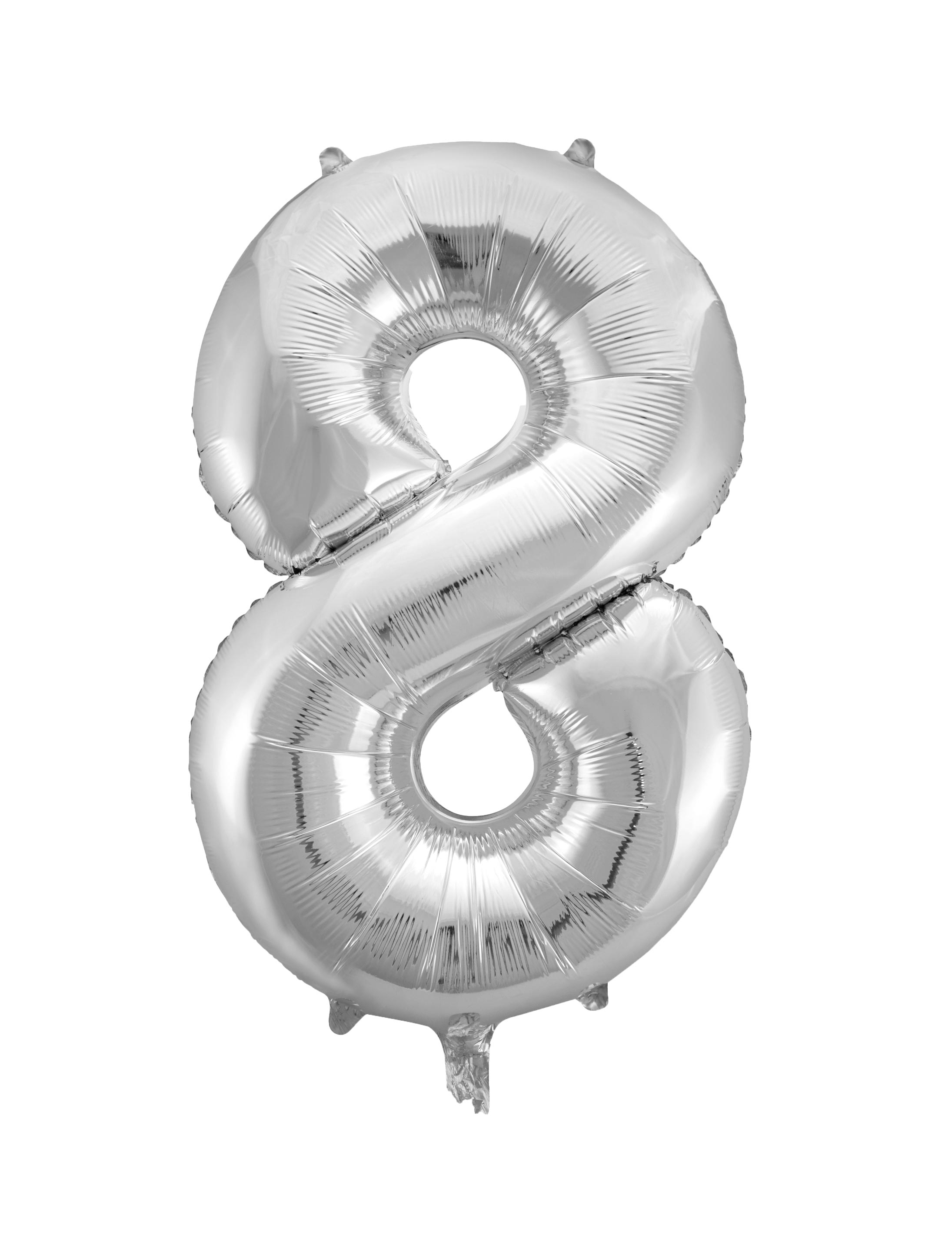 Folienballon Zahl 8 silber L