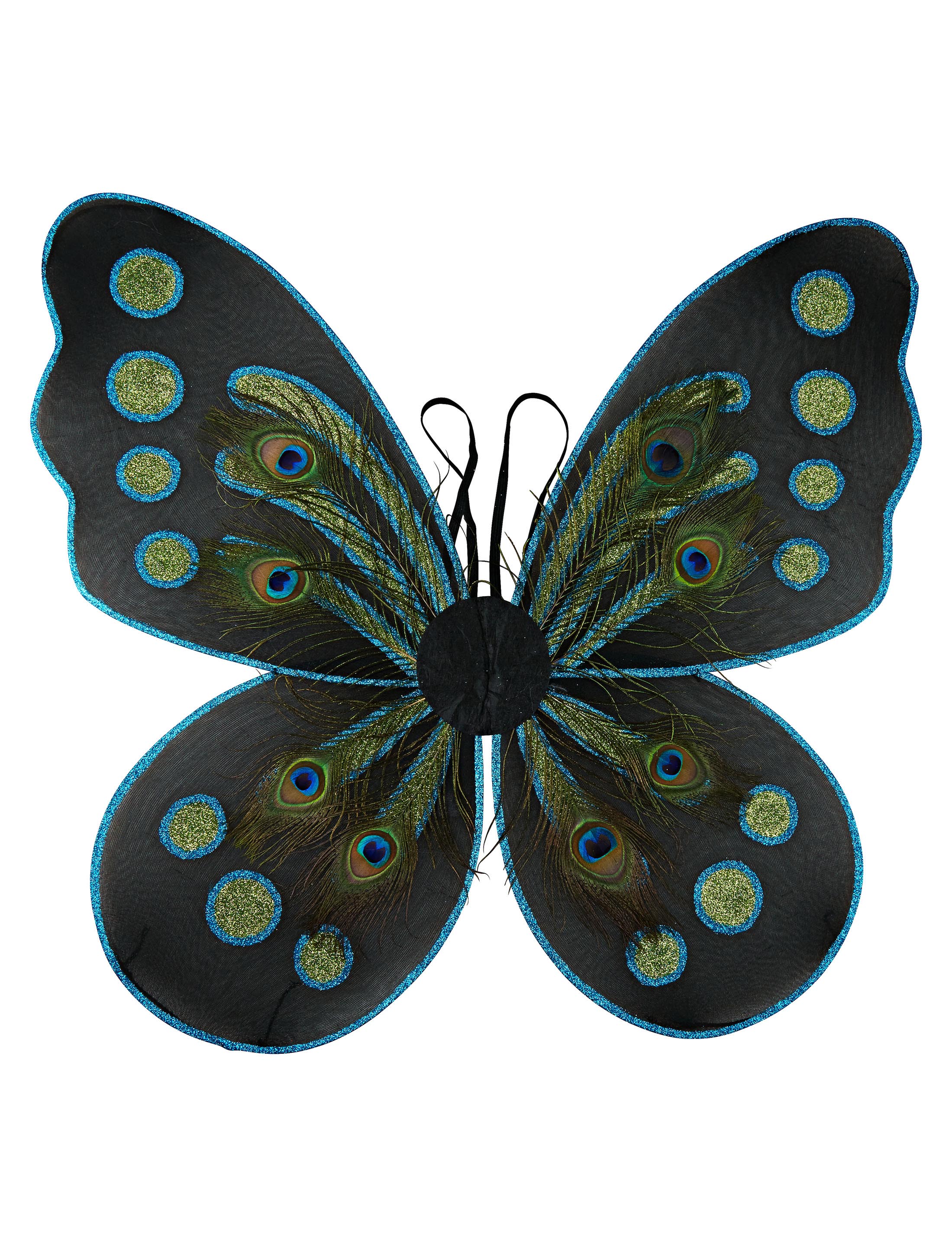 Schmetterlingsflügel mit Pfauenfedern