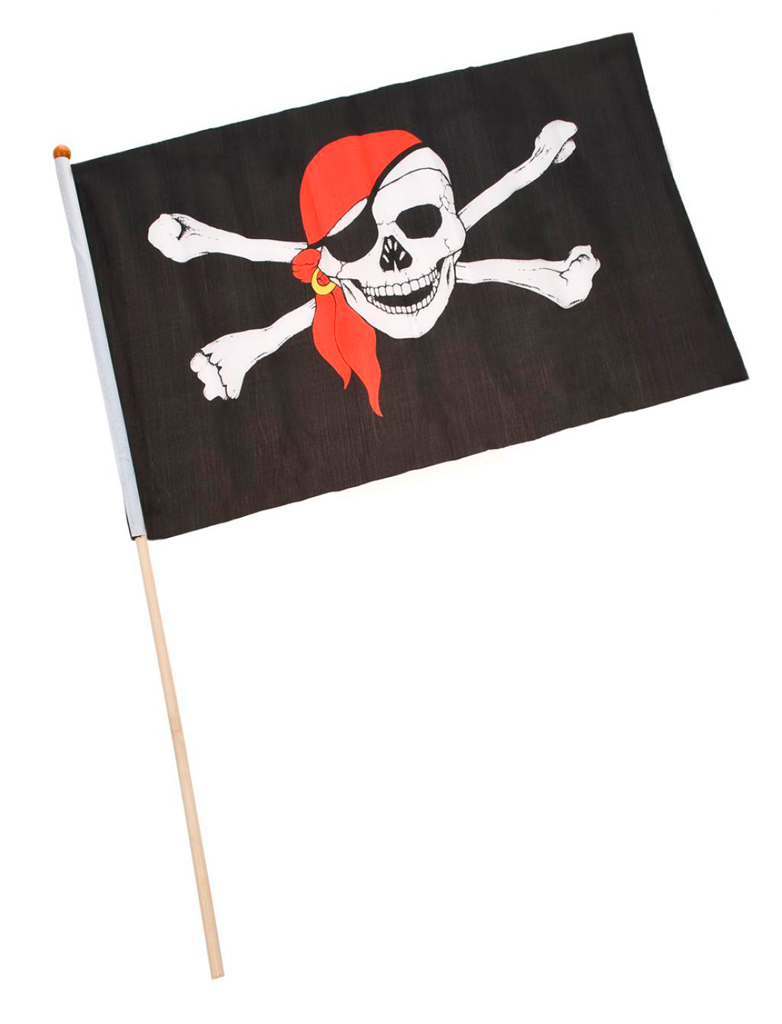 Flagge Pirat am Stab 45x30c cm