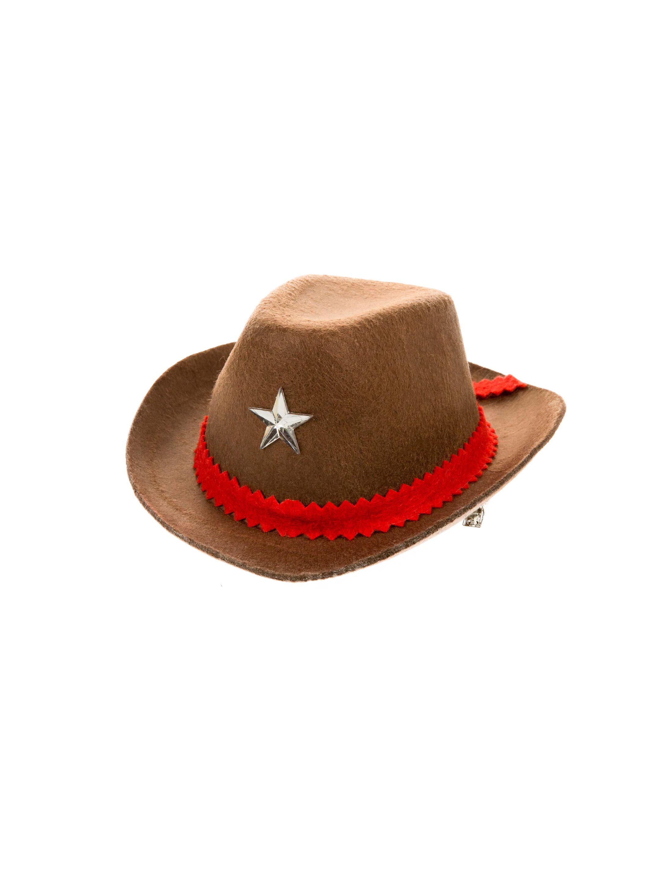Mini Cowboyhut mit Haarclip braun one size