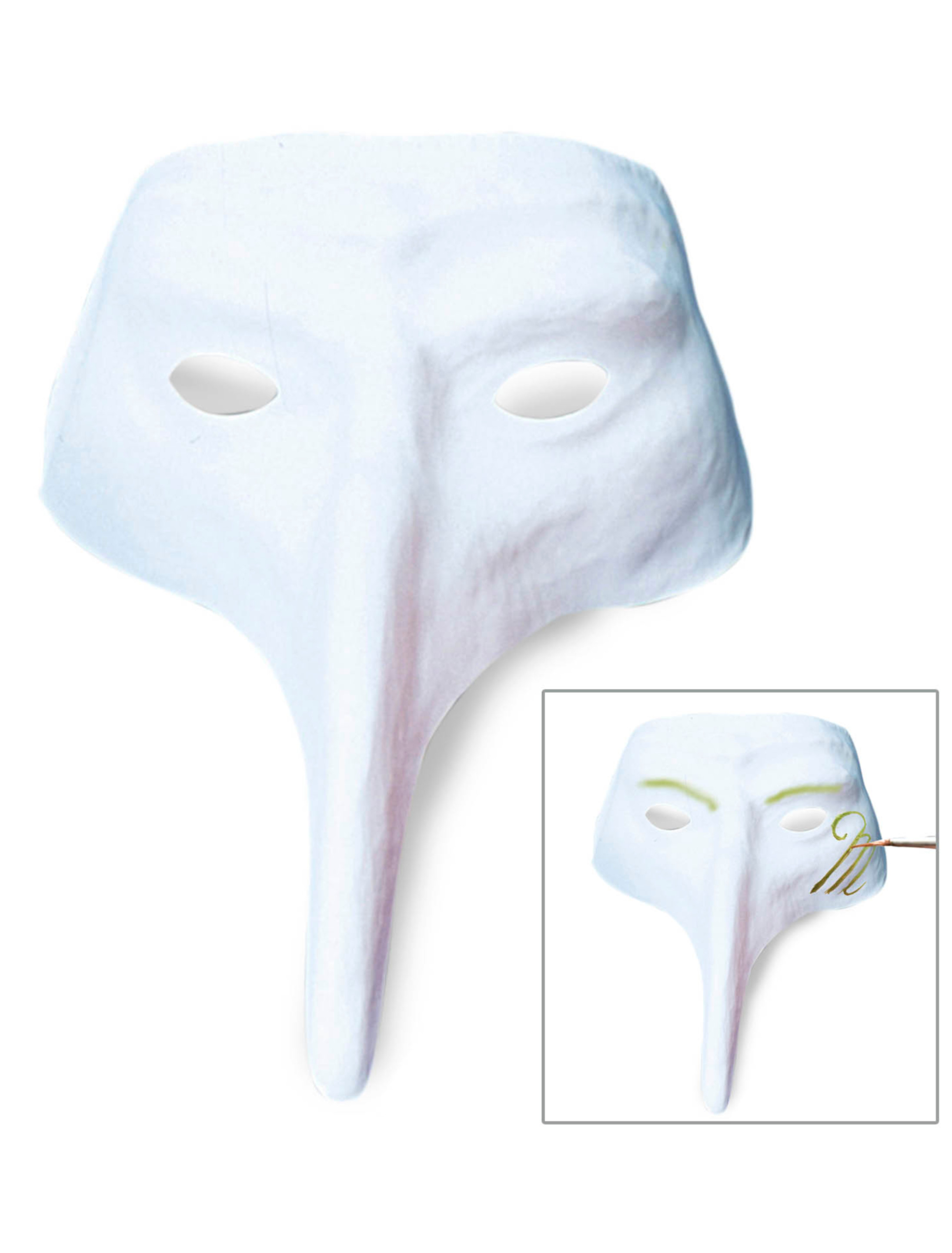 Schnabelmaske zum Bemalen weiß