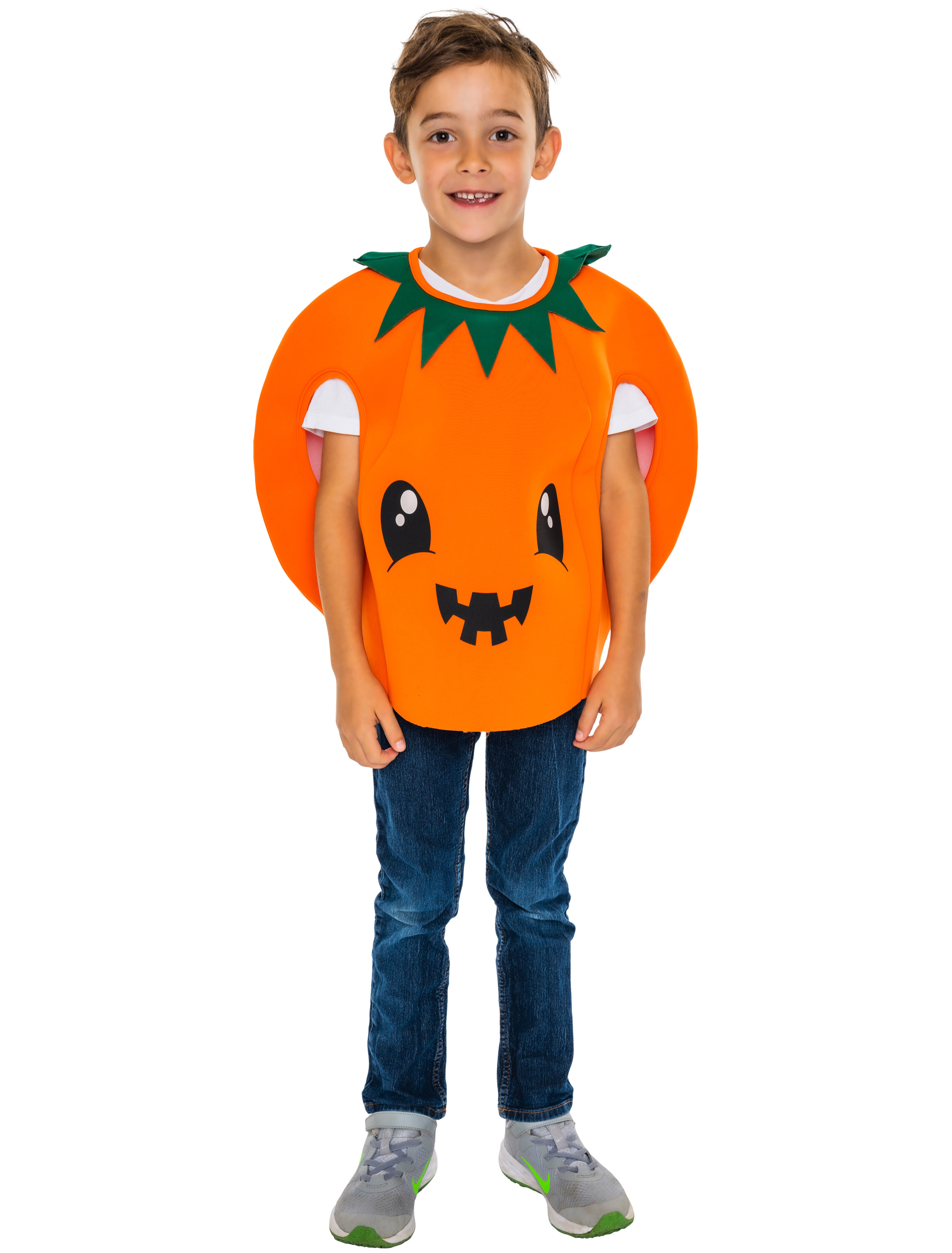 Kostüm Kürbis mit Gesicht Kinder orange one size