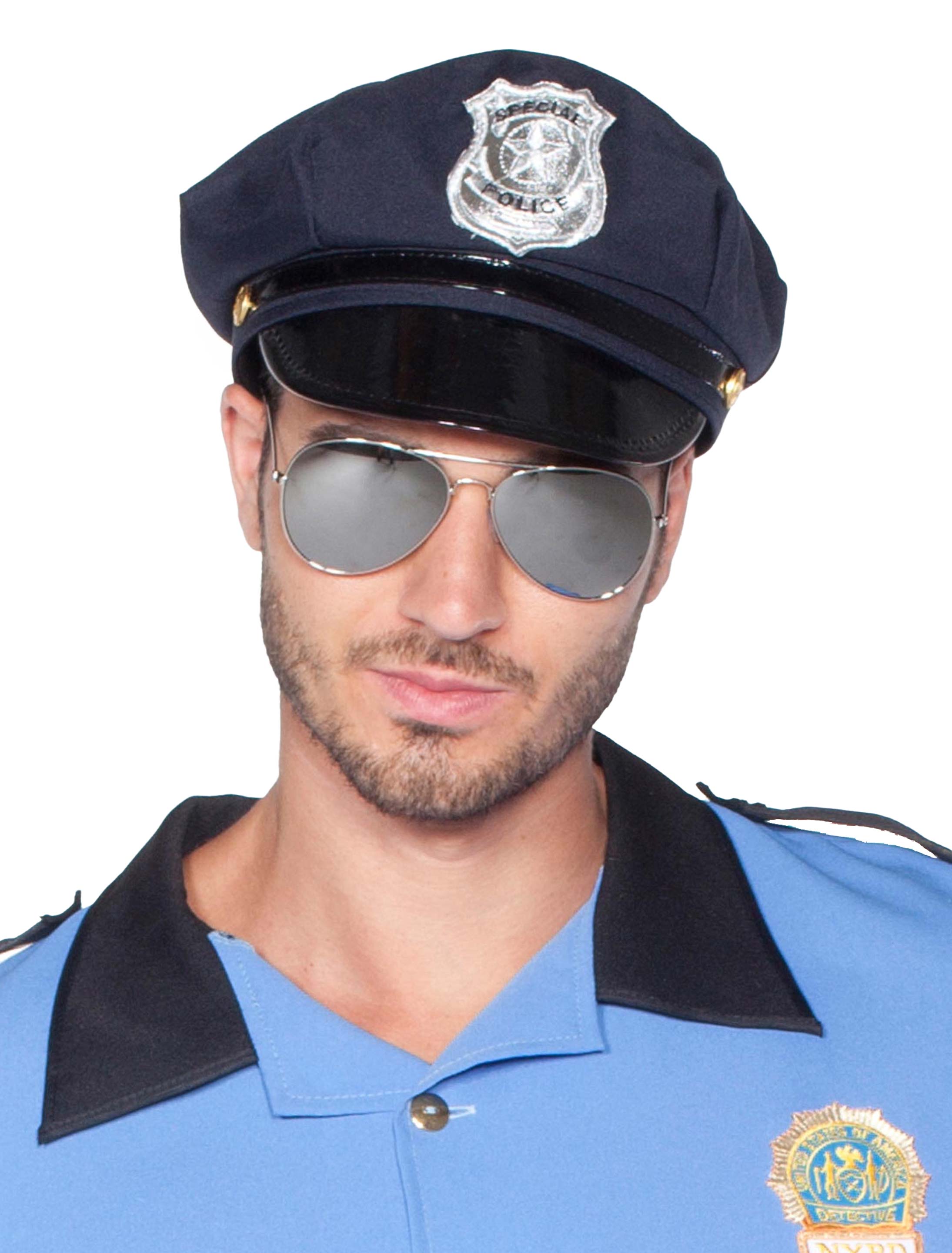 Brille Polizei verspiegelt silber