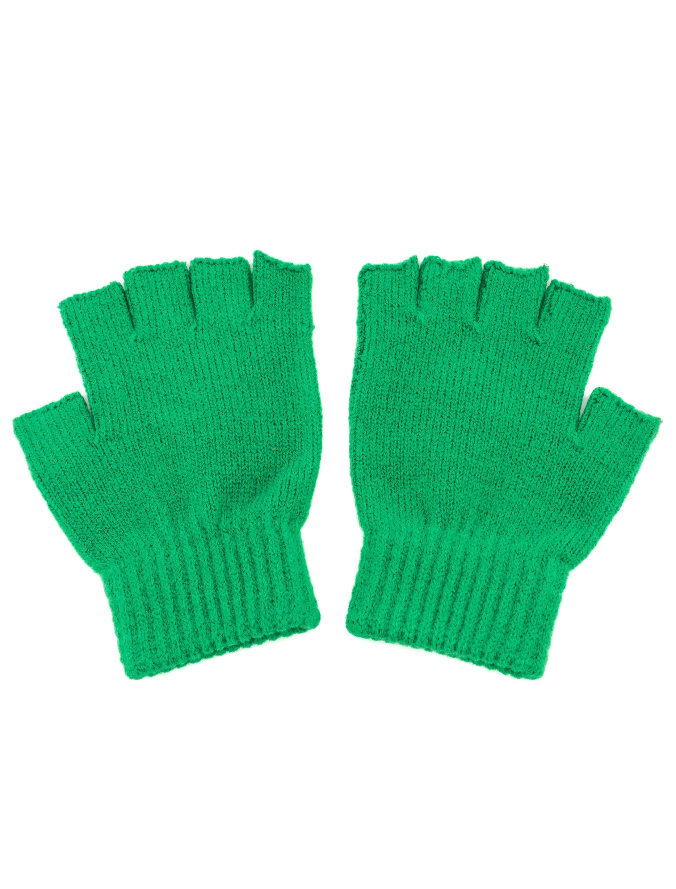 Strickhandschuhe Kinder fingerlos grün