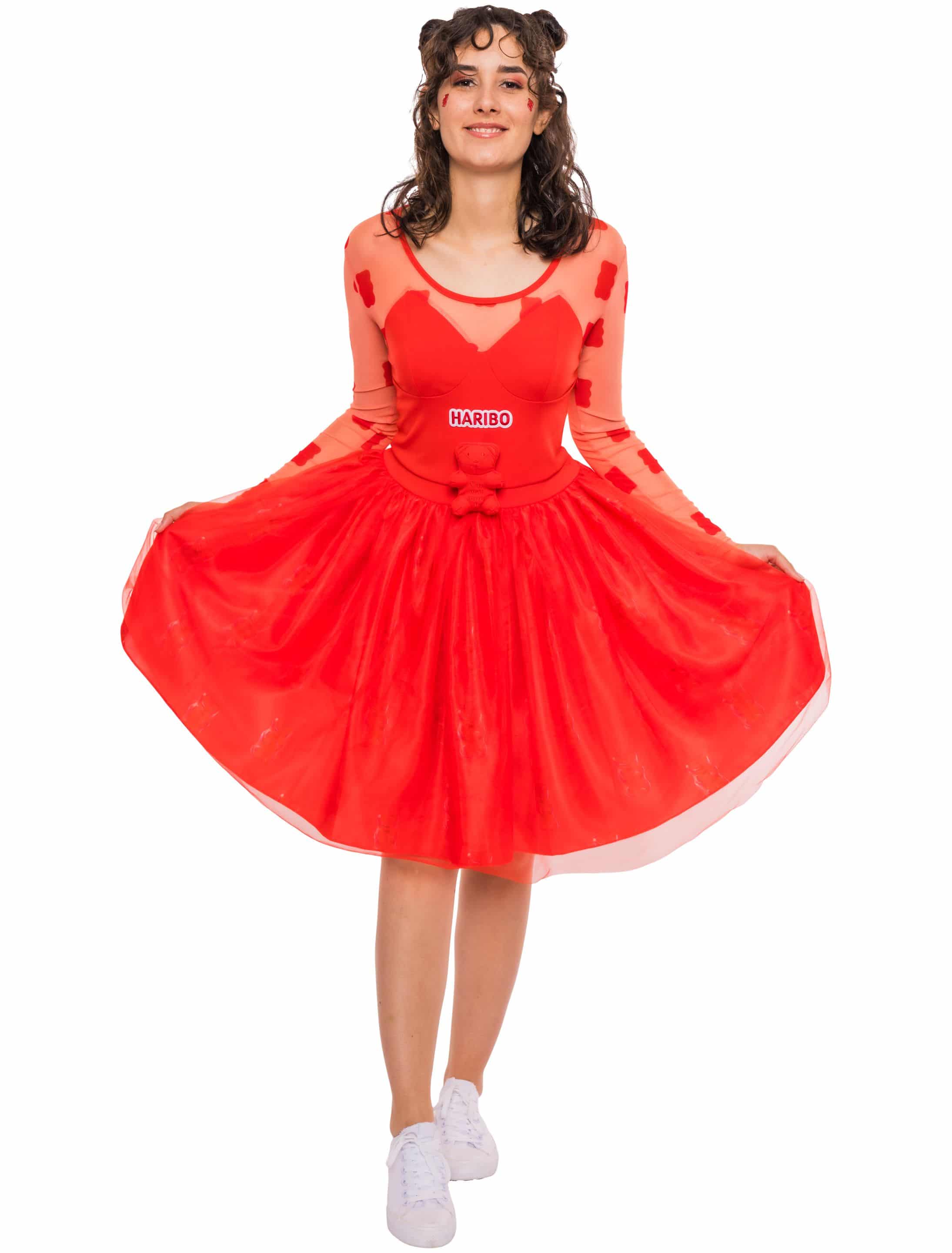 Kleid HARIBO Goldbären Damen rot 2XL