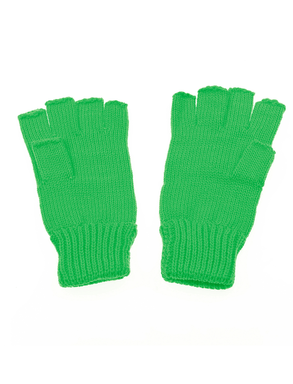 Strickhandschuhe fingerlos grün