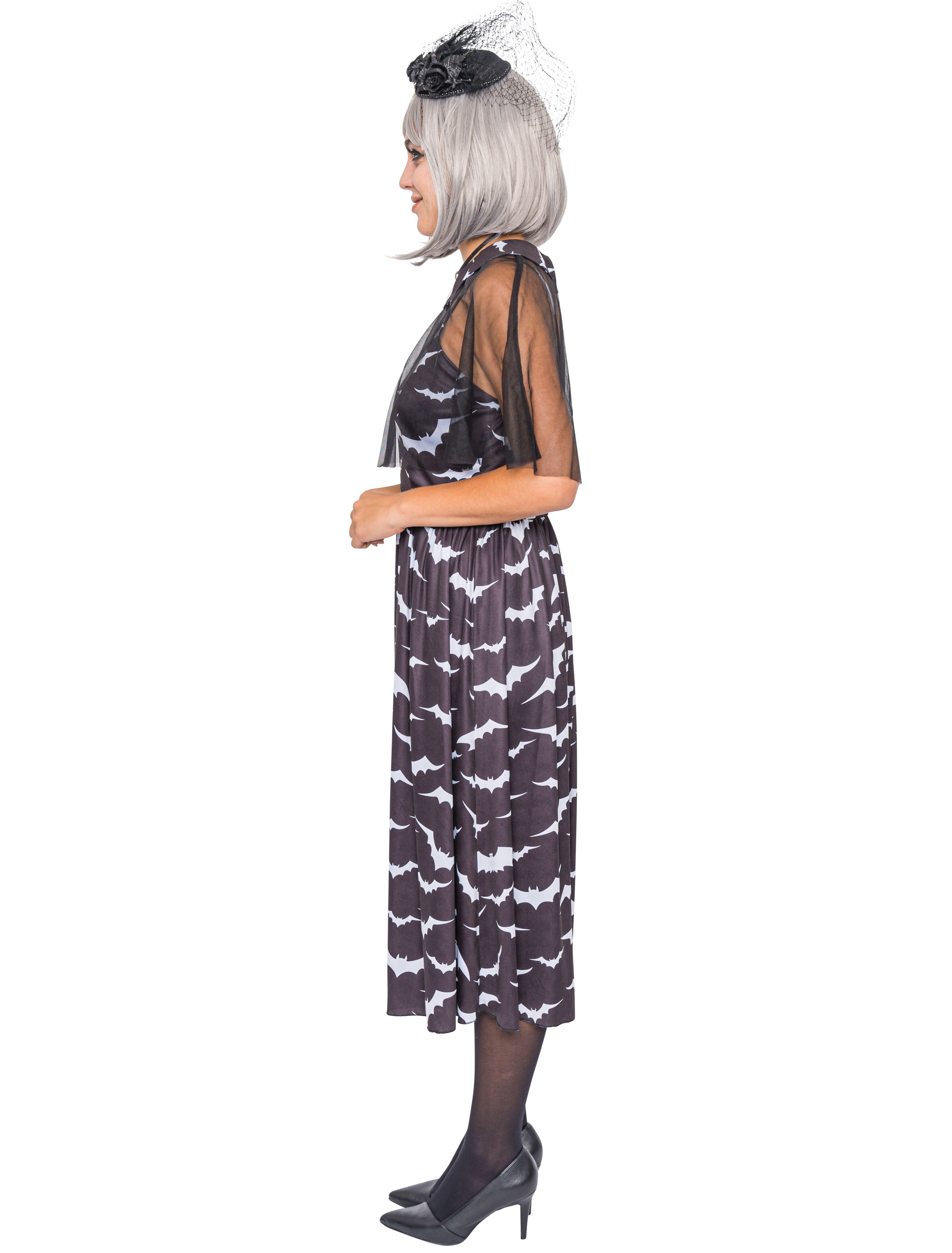 Kleid Fledermaus mit Cape schwarz 2XL