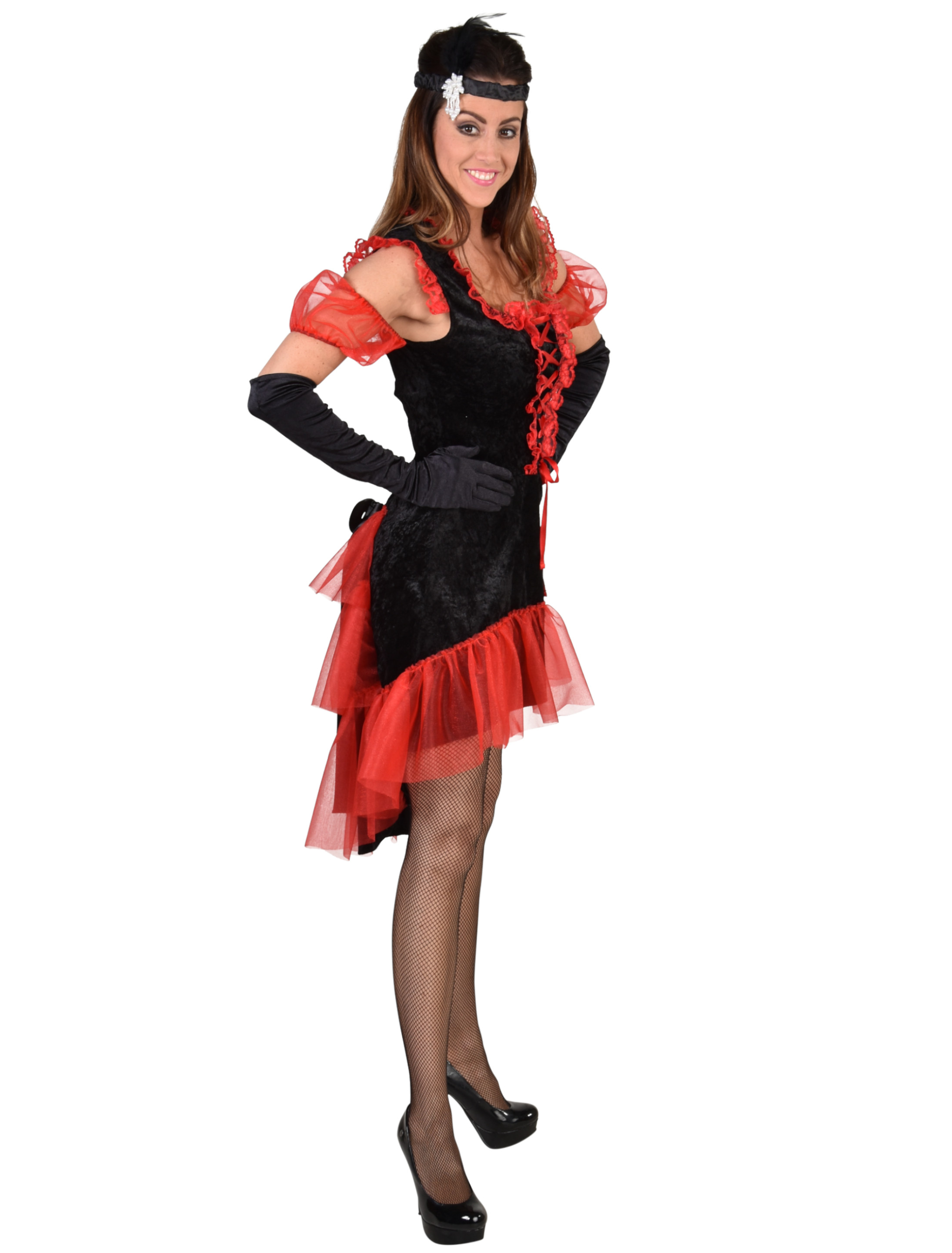 Kleid Burlesque deluxe Damen schwarz/rot S