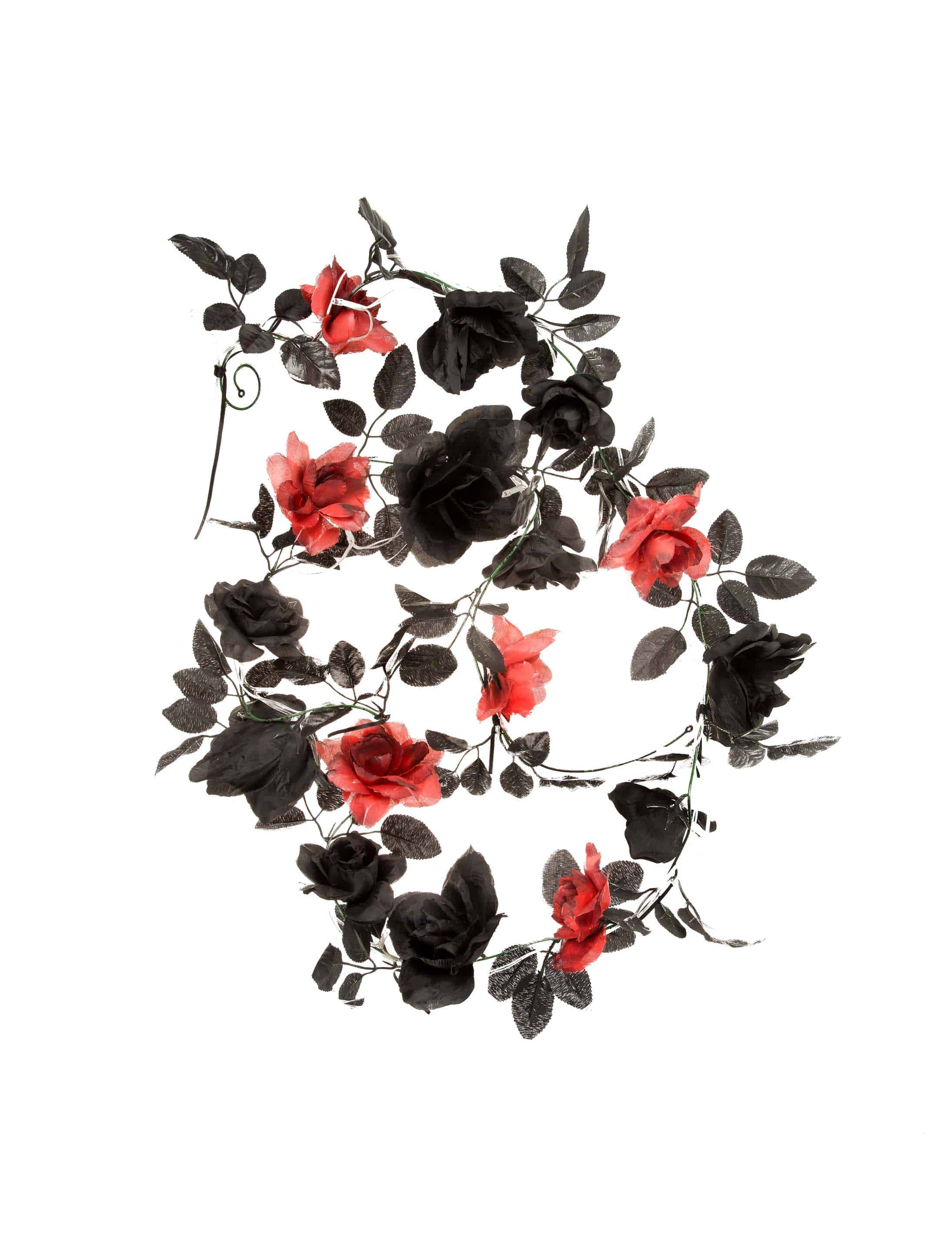Blumengirlande leuchtend rot/schwarz