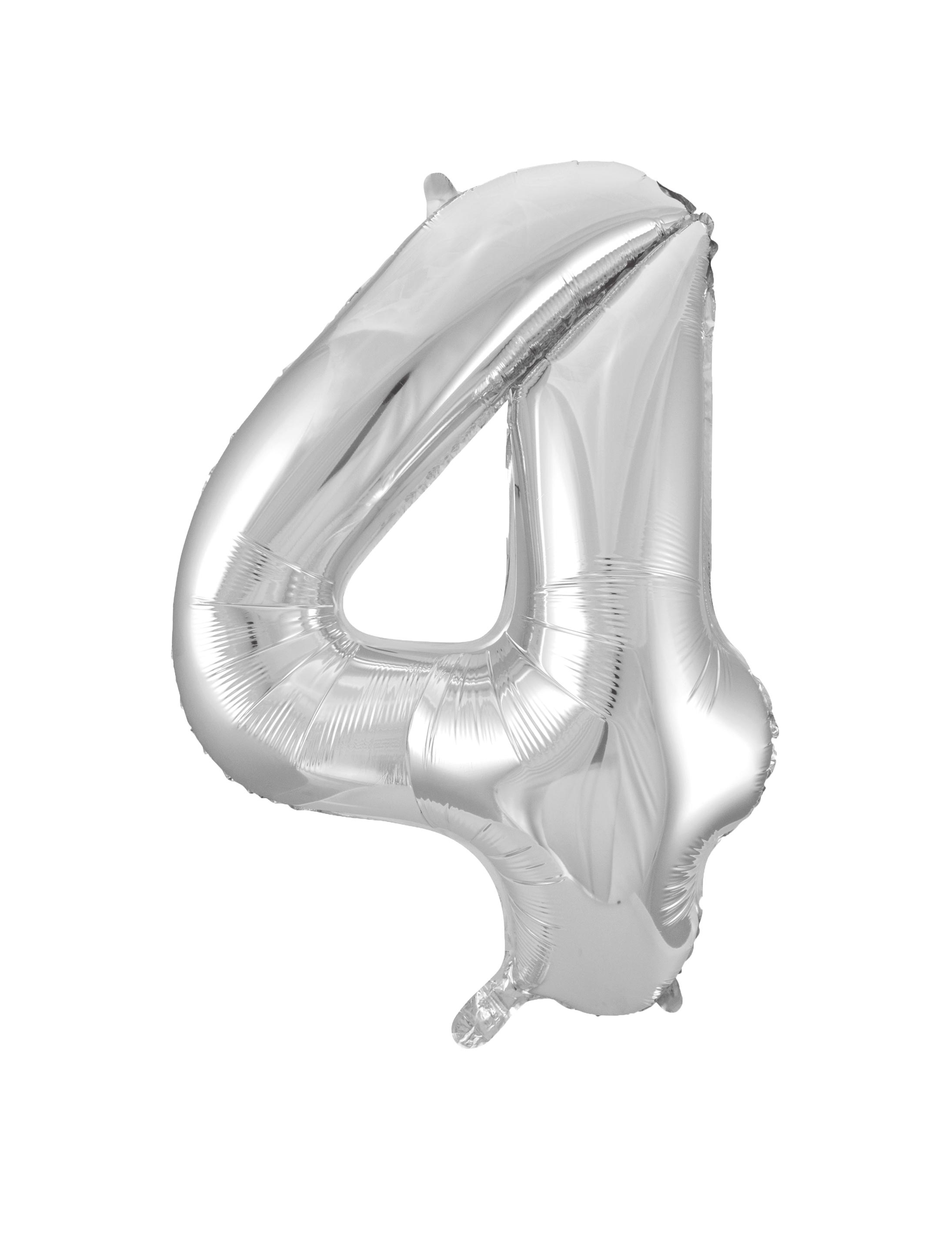 Folienballon Zahl 4 silber L