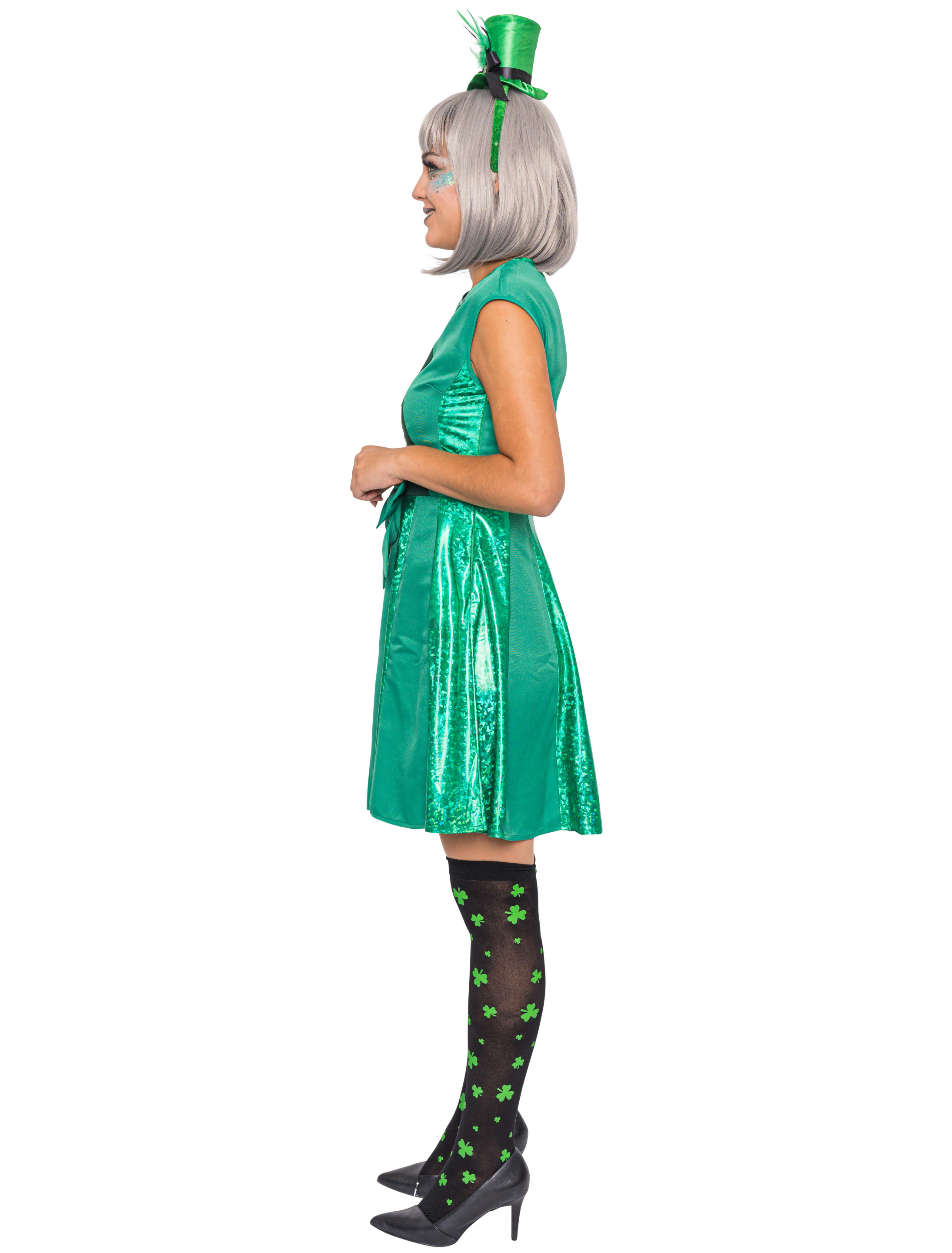 Kleid Kleeblätter grün S