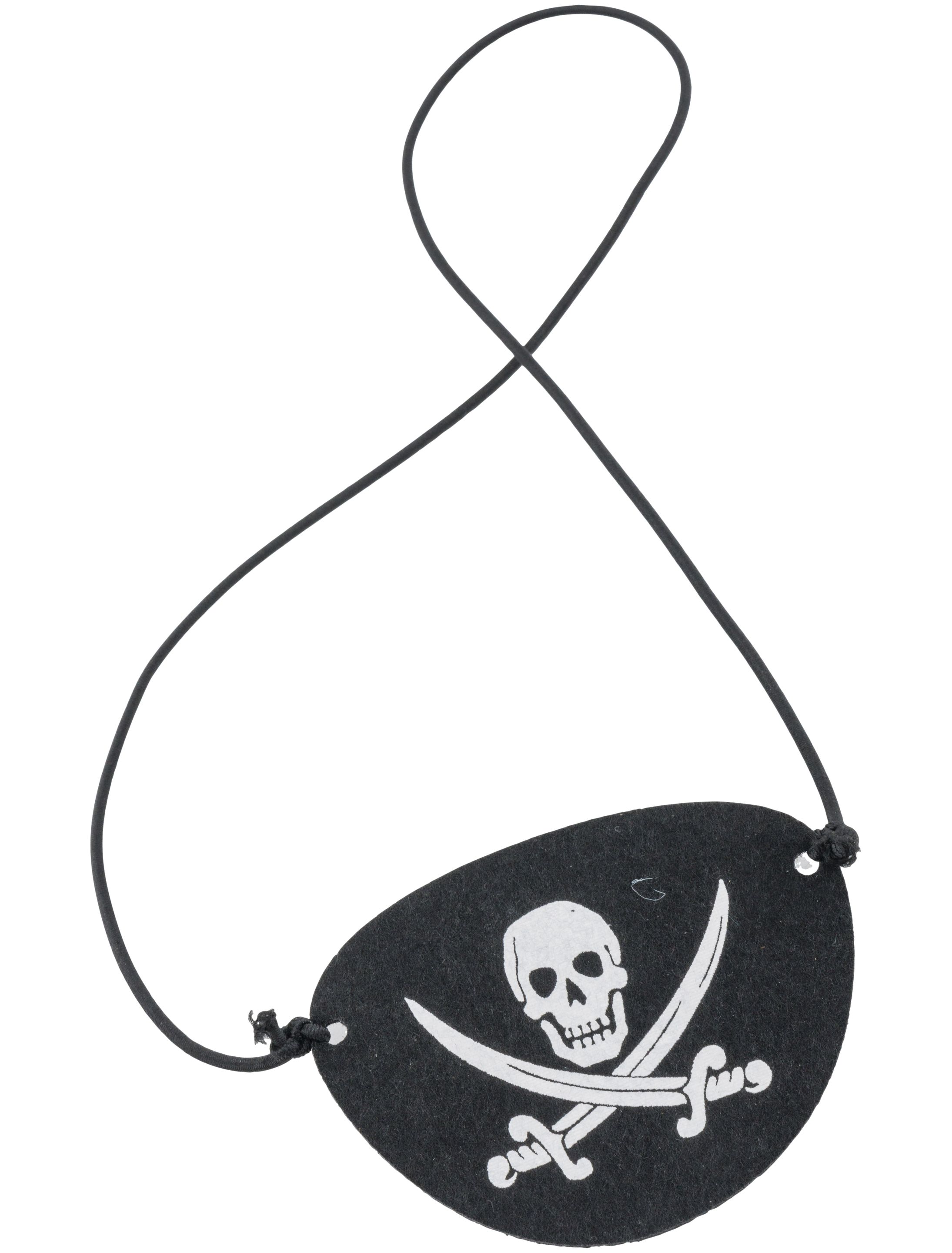 Augenklappe Pirat mit Schädel und Säbel schwarz