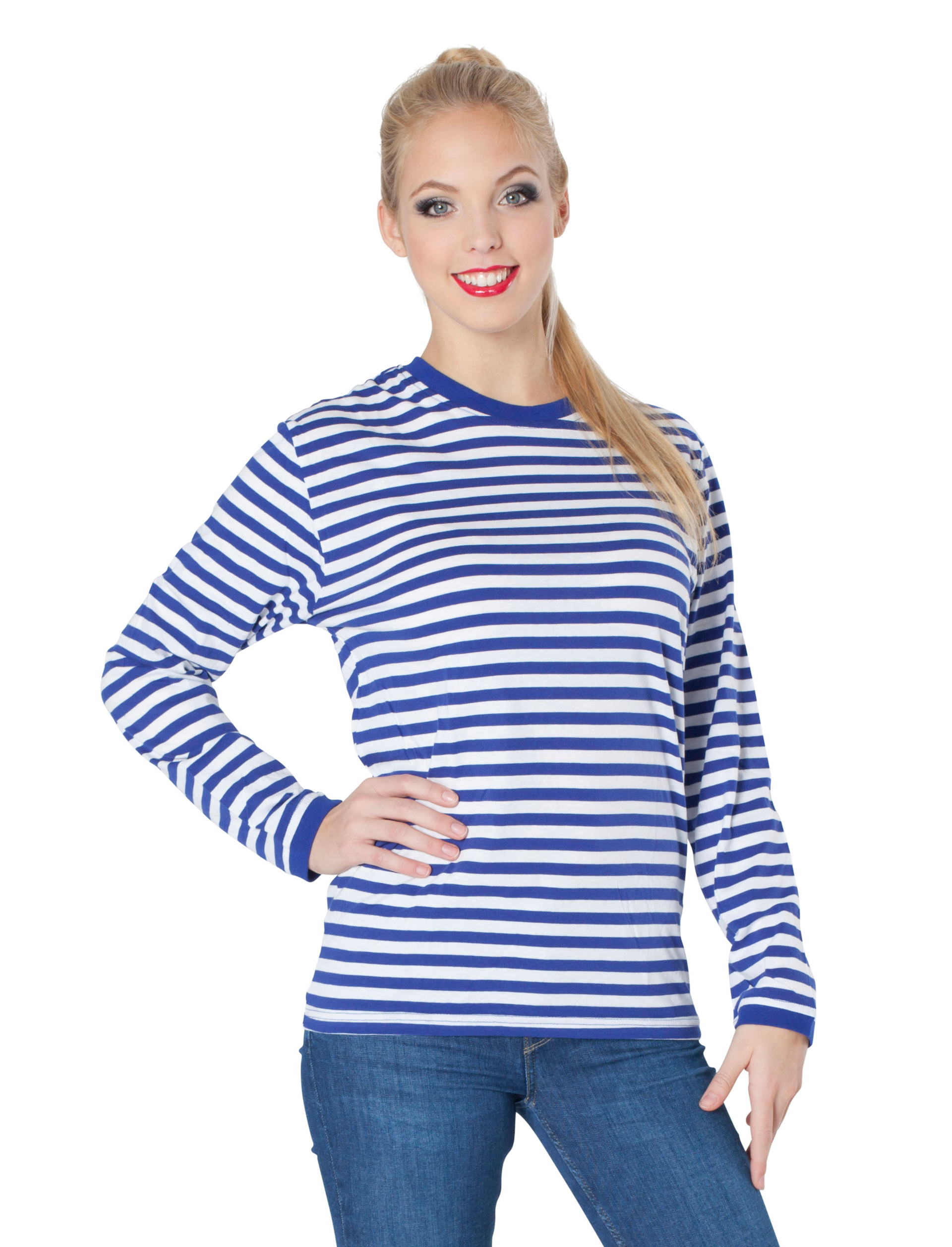 Ringelpulli Rot-weiß – Größe XL, 65% Baumwolle & 35% Polyester, Perfekt Für Fasching & Karneval